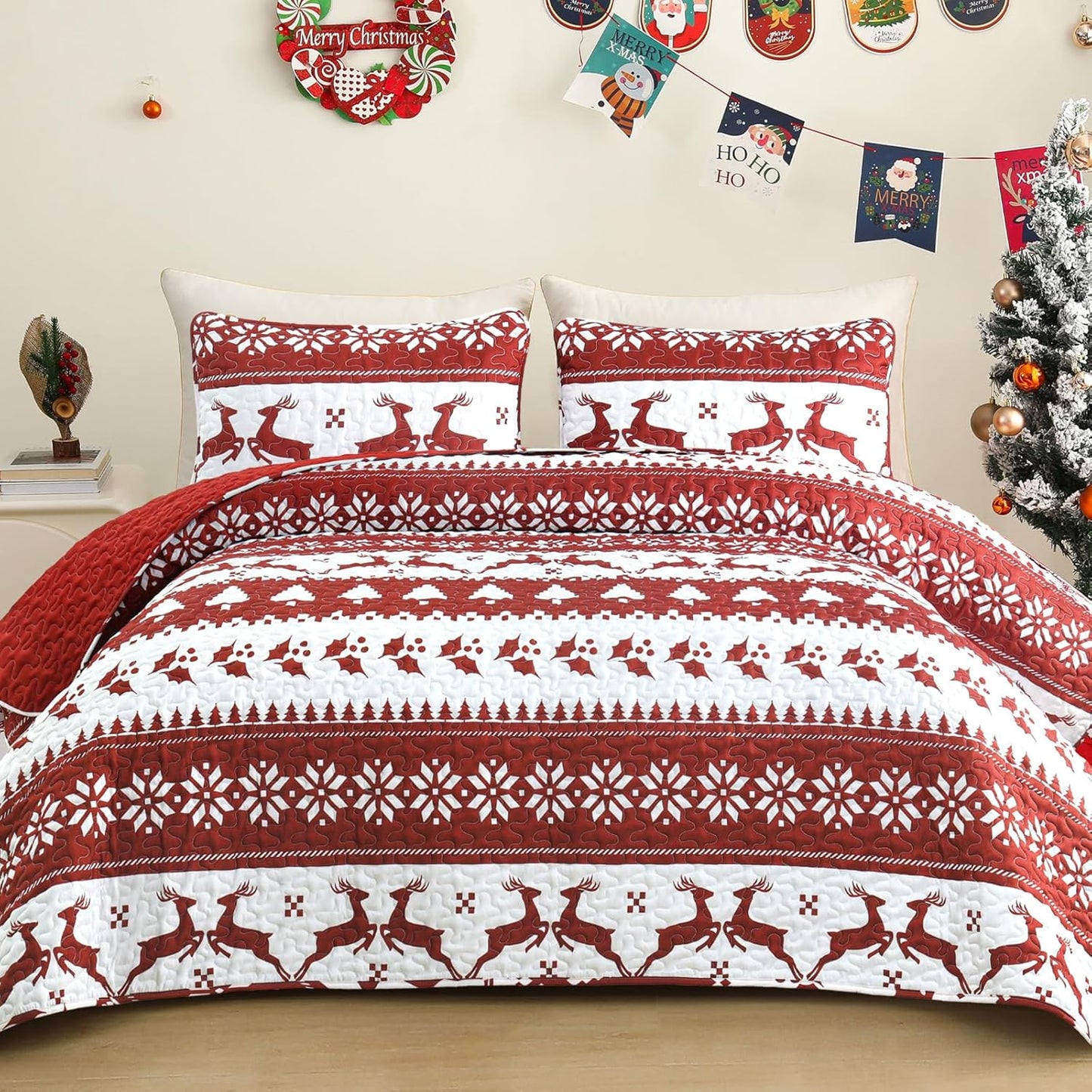Exclusivo Mezcla Christmas Quilts Queen Size for Cozy Winter Nights