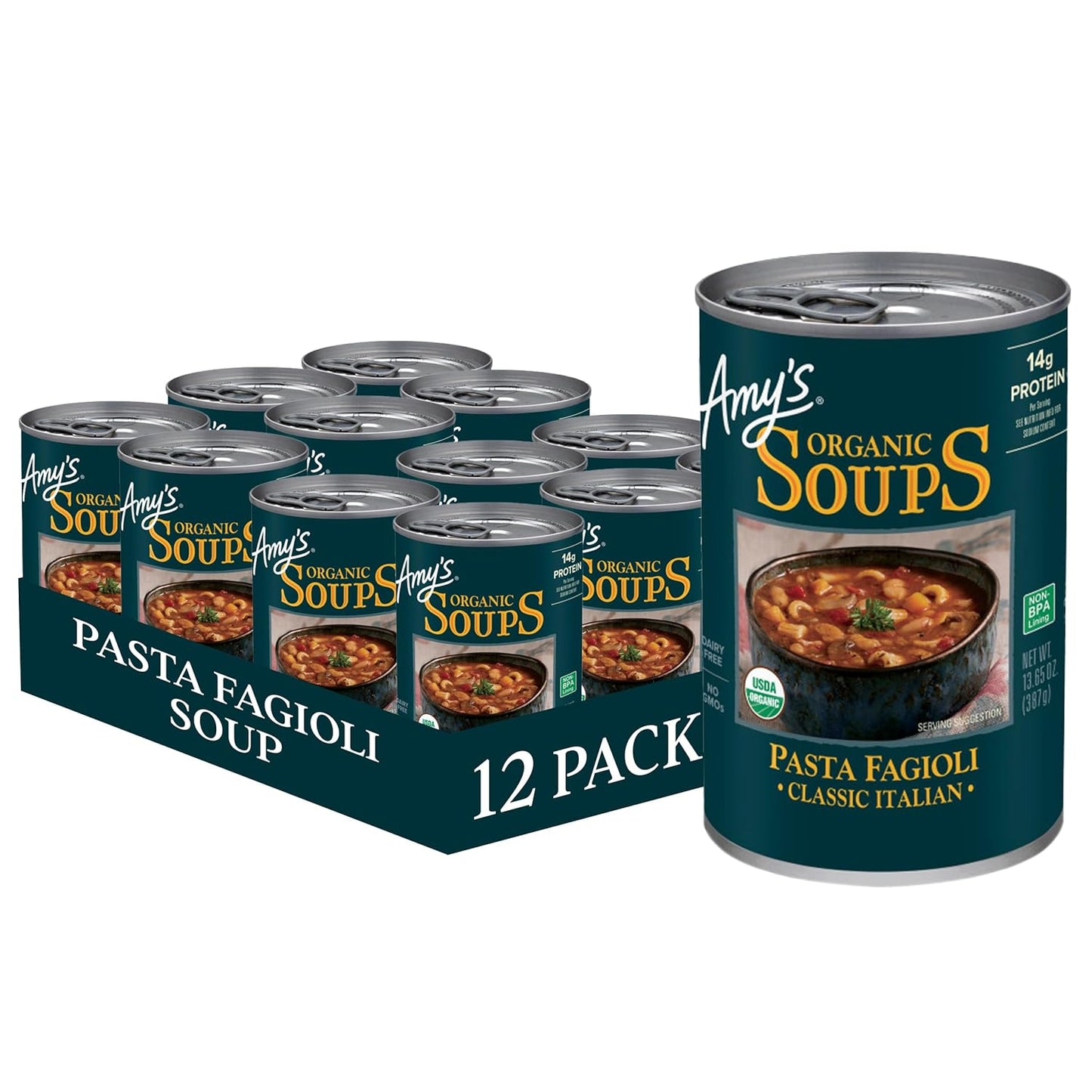 Amy's Organic Classic Italian Pasta Fagioli Soup, Dairy Free