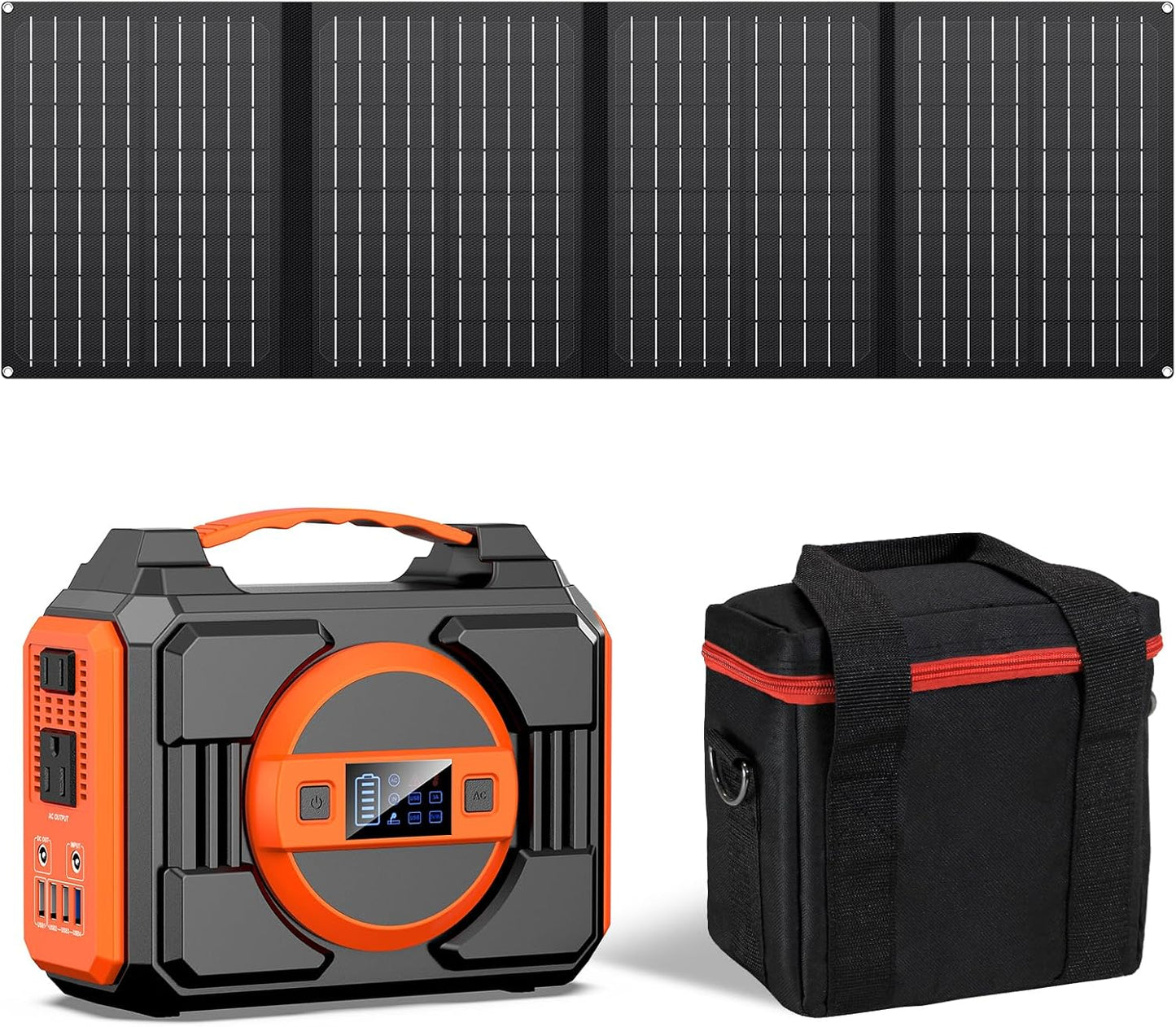 Portable 300W Solar Generator with 40W Panels - Power Anywhere!