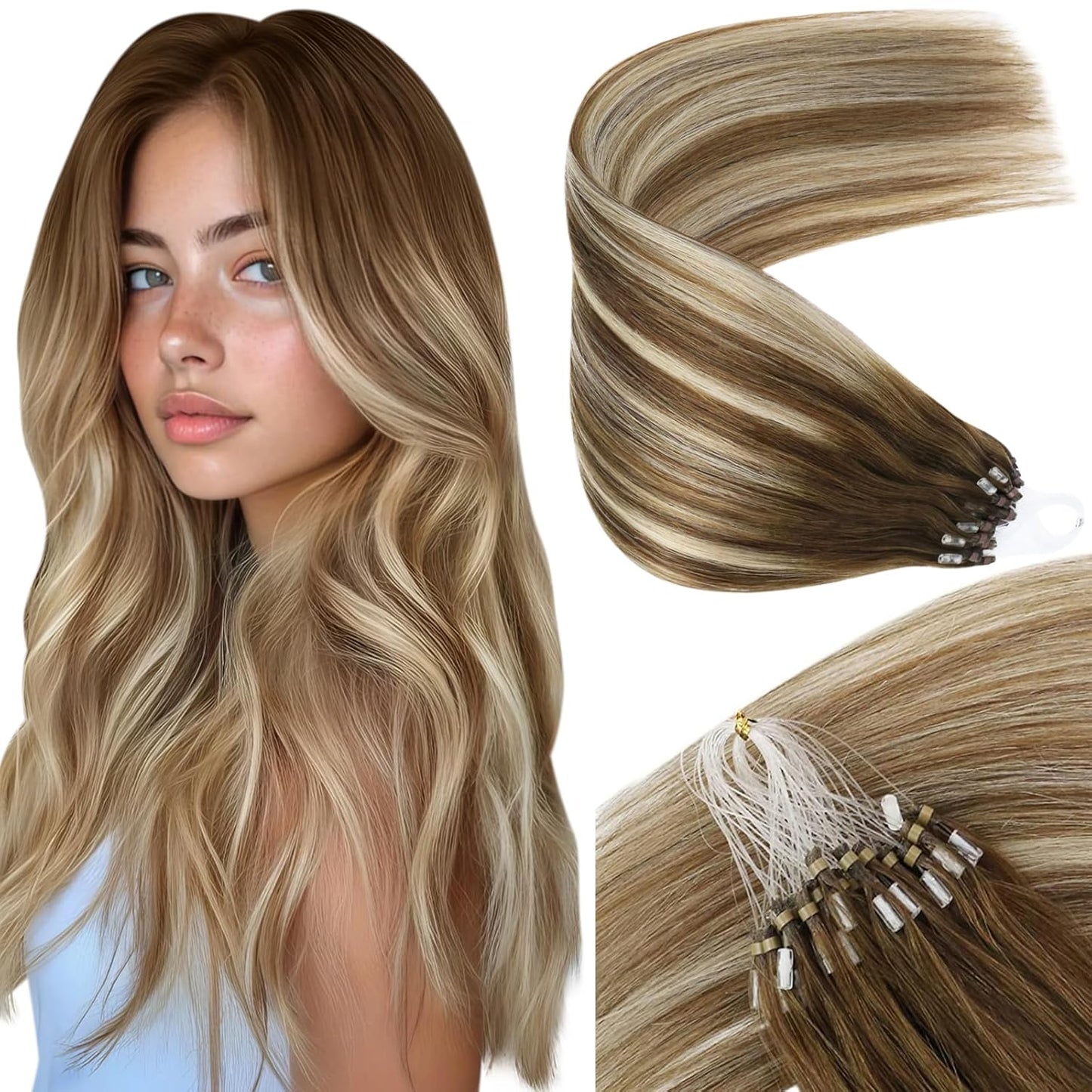 Sunny Hair Micro Link Extensions for Stunning Balayage Looks
