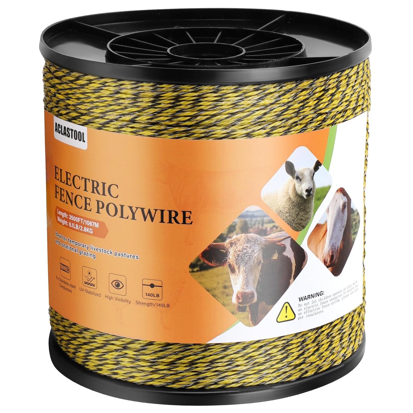 Electric Fence Wire 3500ft Polywire for Livestock Fencing