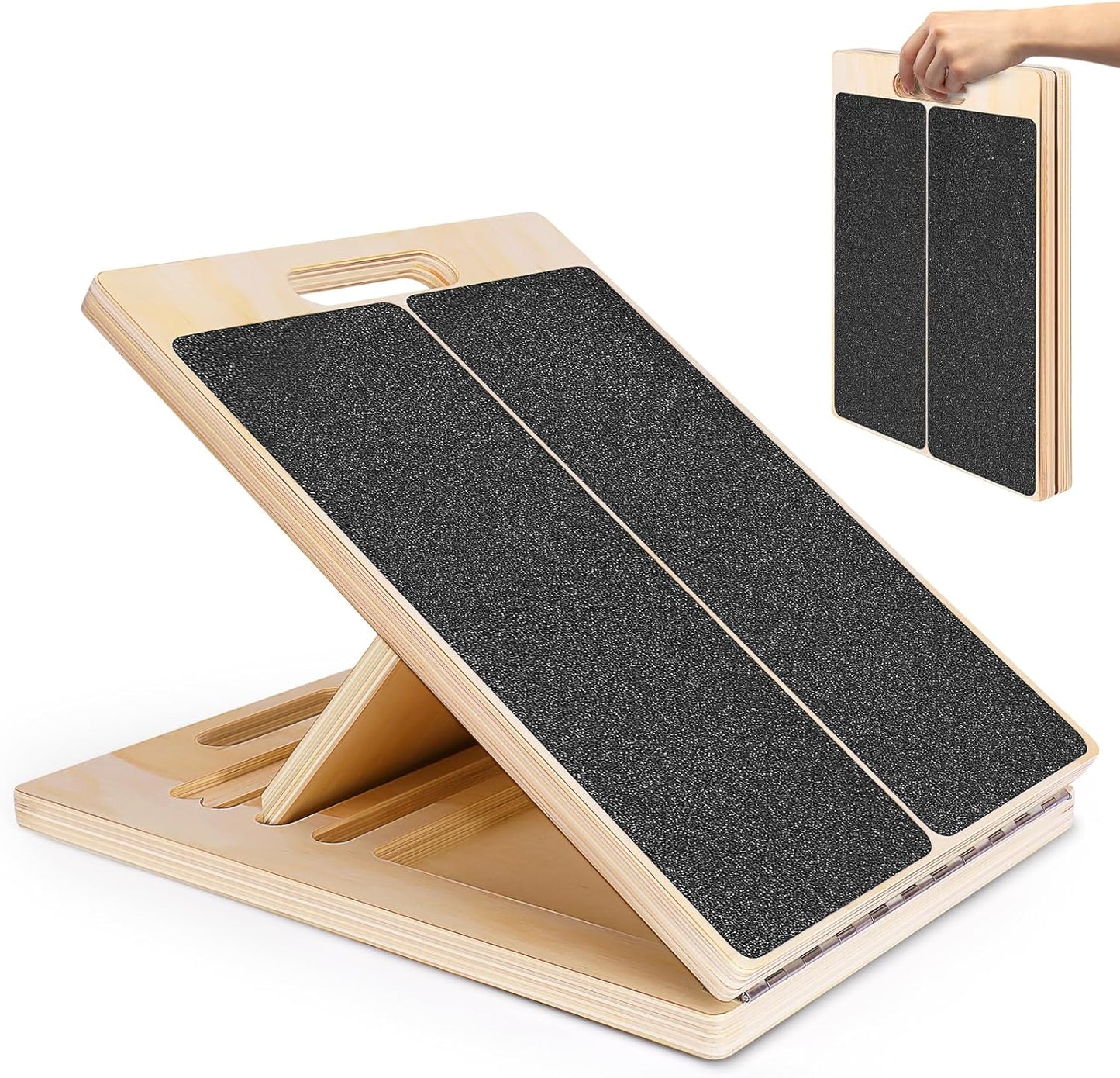 Portable Wooden Slant Board for Calf Stretching and Therapy
