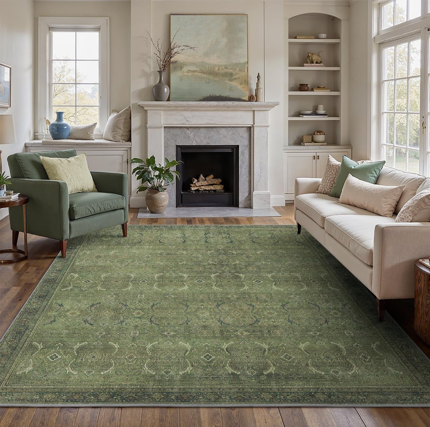 9X12 Area Rugs Machine Washable Vintage Boho Soft Distressed