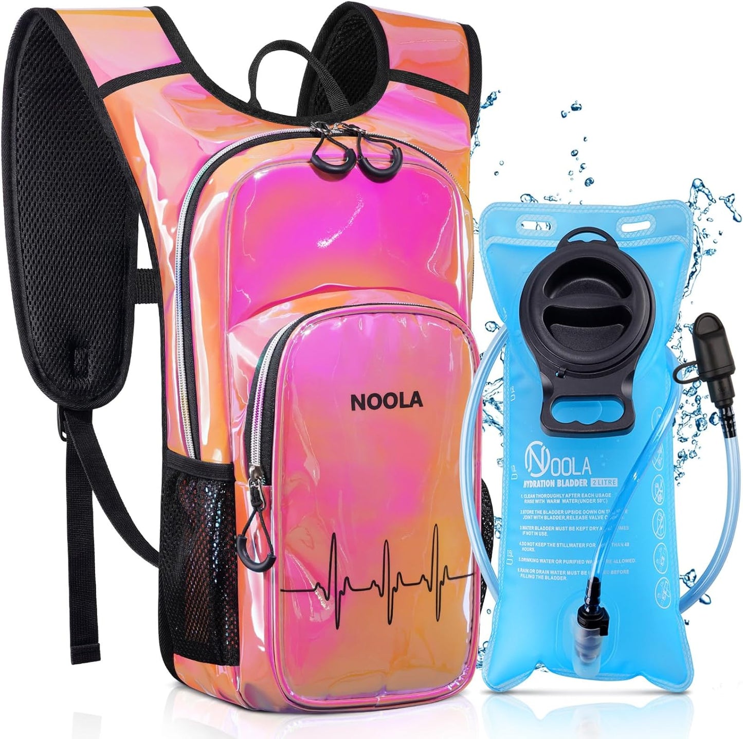 Rave Hydration Backpack with 2L Bladder for Festivals and Outdoors