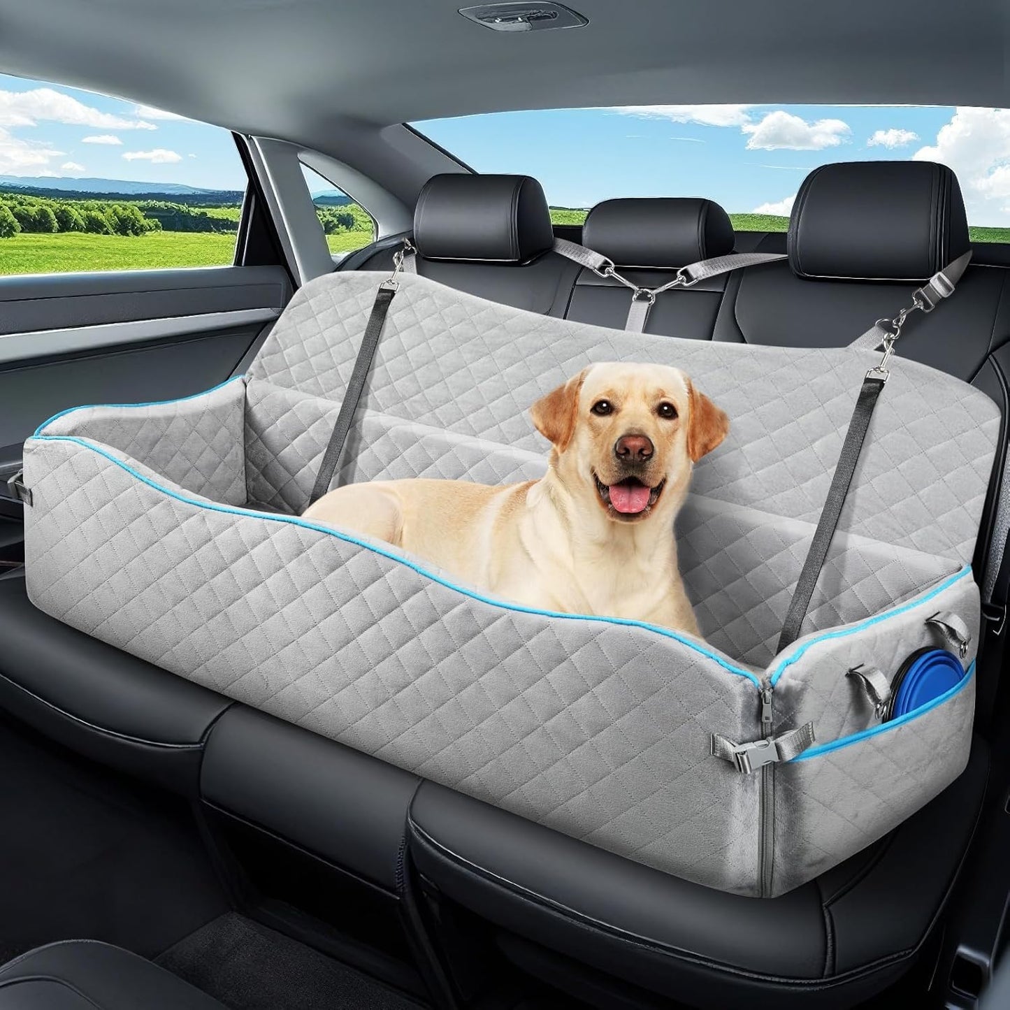 Large Dog Car Seat with Thick Cushion for Comfort and Safety