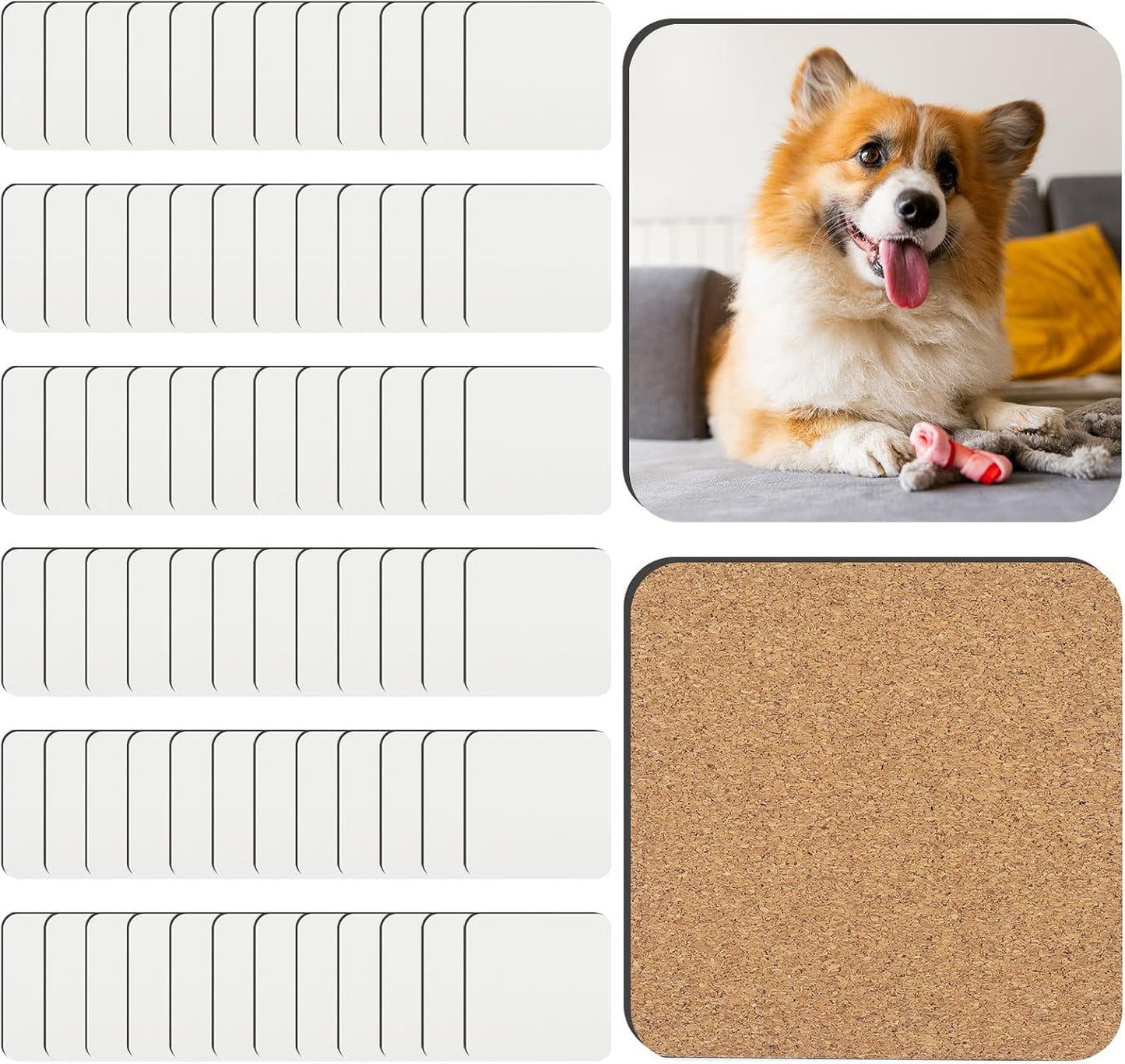 72 PCS Sublimation Coasters Blanks for Creative Crafts Projects