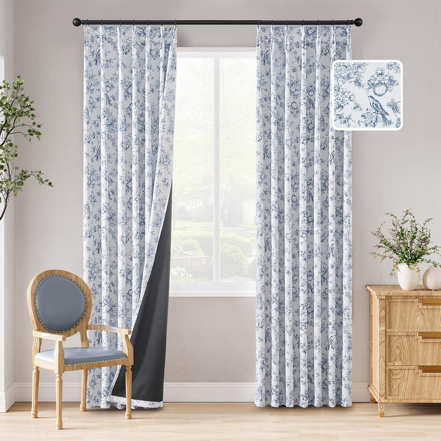 jinchan Blackout Floral Curtains for Cozy Bedroom Decor
