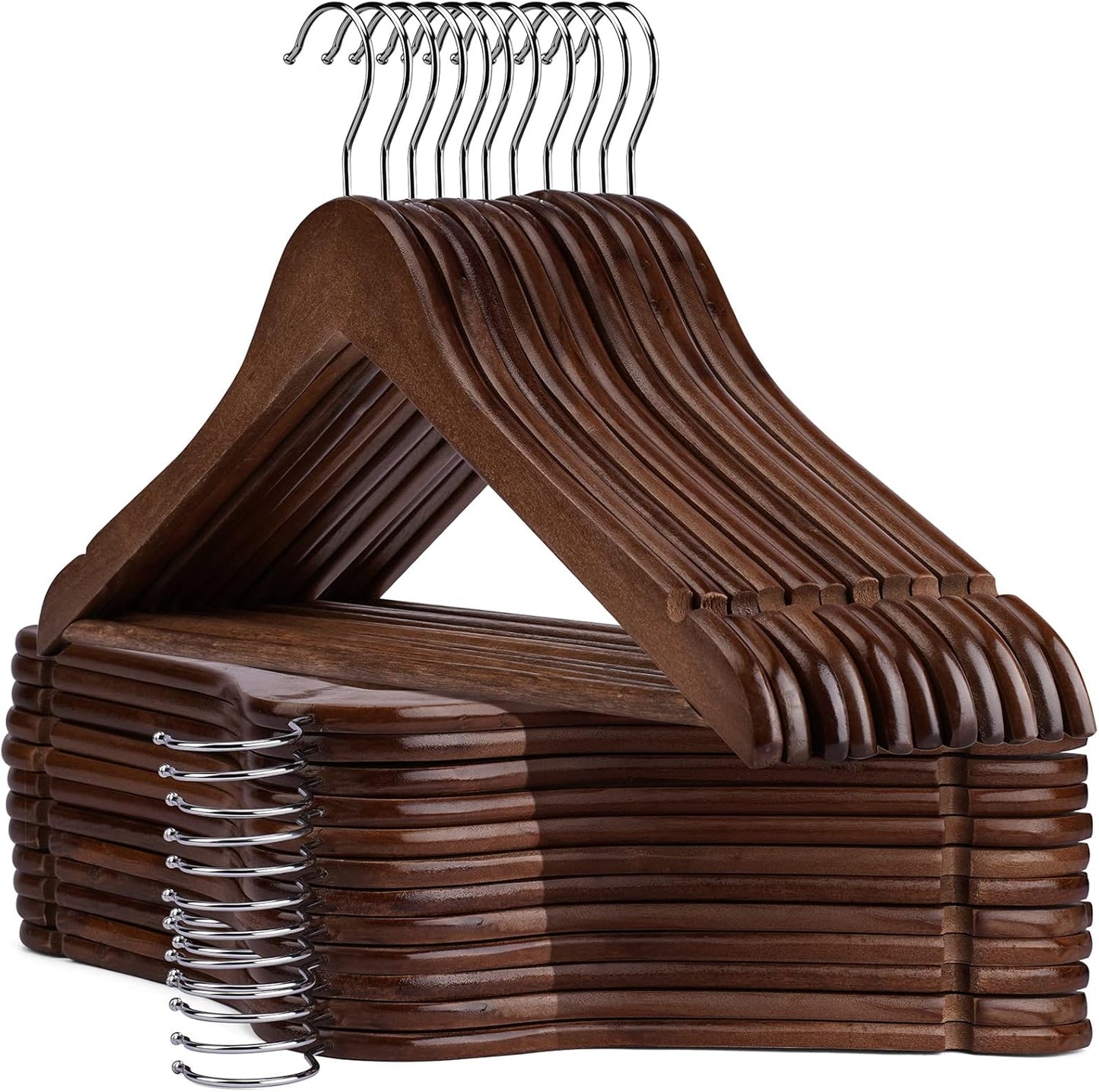 Sturdy Wooden Hangers - 30 Pack for Closet Organization