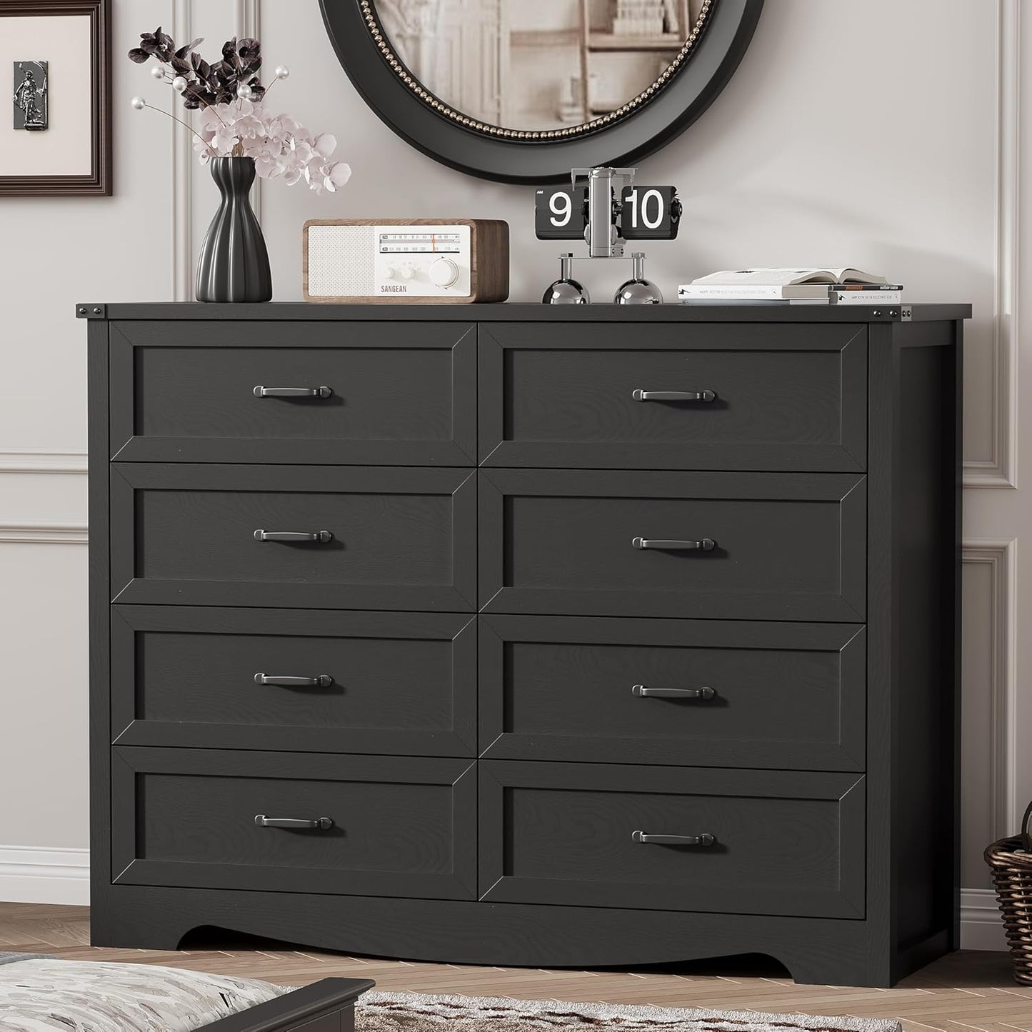 Modern 8-Drawer Dresser for Bedroom with Sturdy Construction