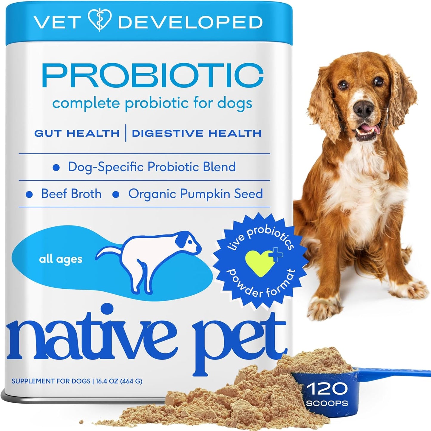 Probiotics for Dogs - Native Pet Digestive Health Powder