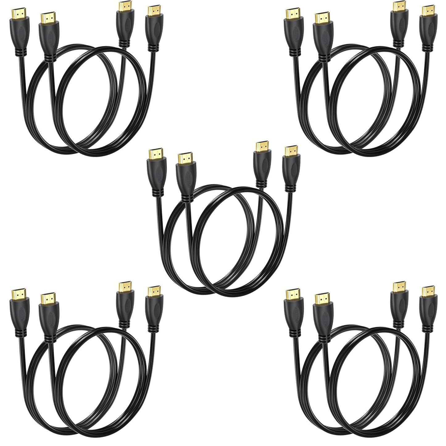 High Speed HDMI Cable 3FT 10-Pack for 4K UHD Devices