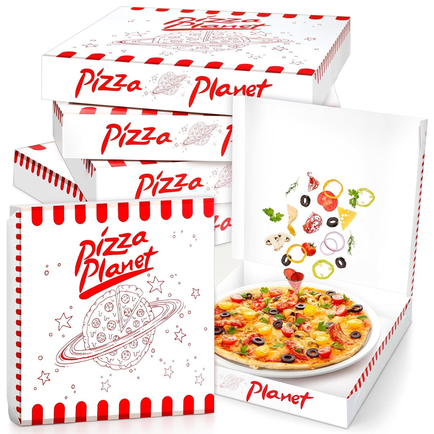 24 Pcs Mini Pizza Planet Boxes for Fun Party Decorations