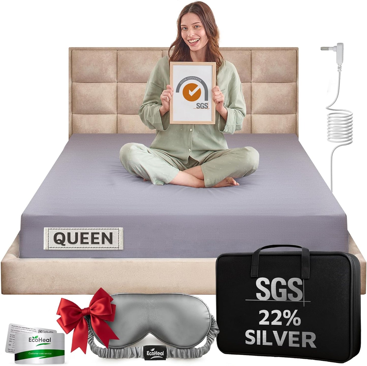 Luxury Grounding Sheets Queen with Silver Fiber for Better Sleep