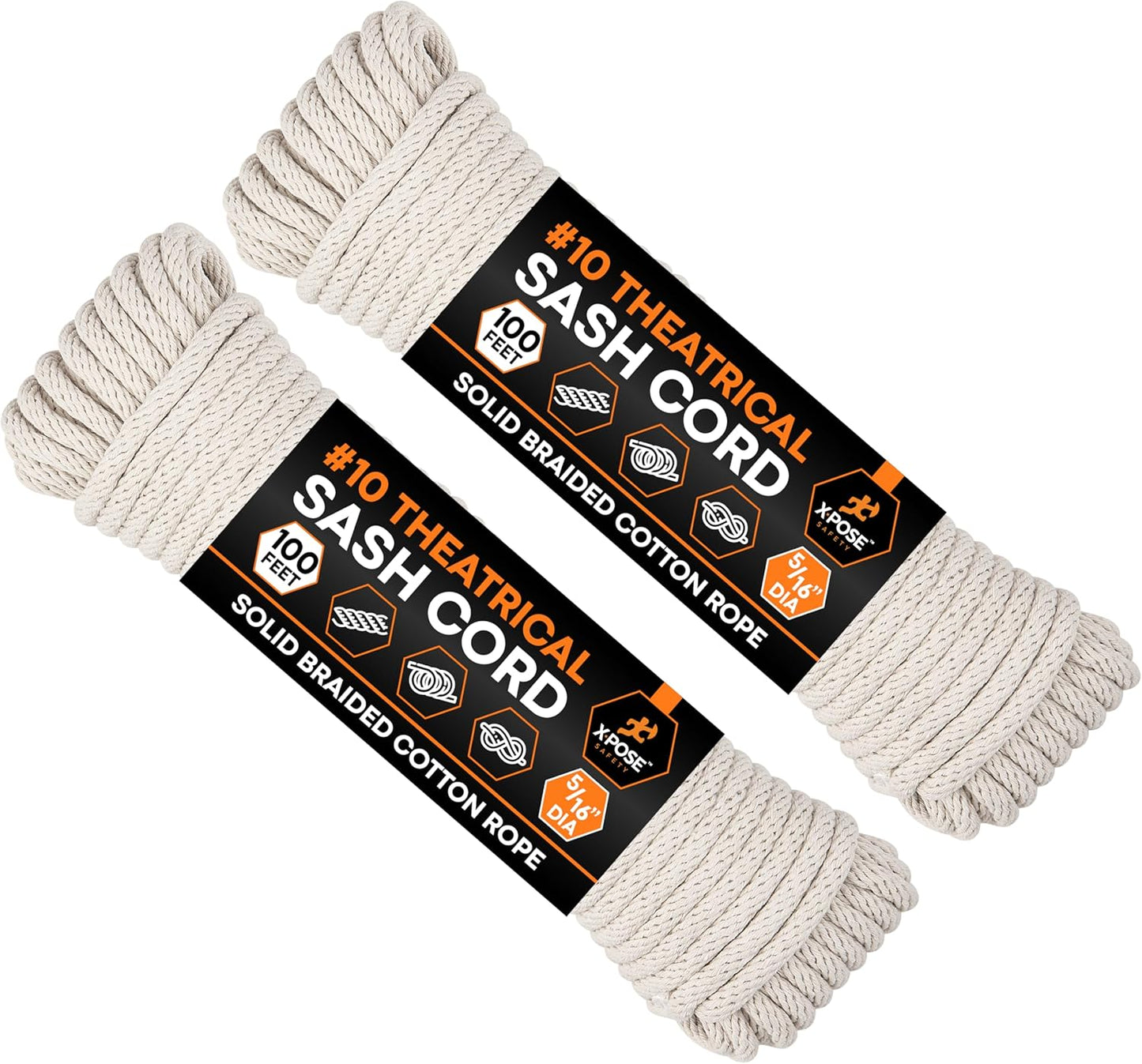 Xpose Safety #10 Sash Cord 5/16 Inch Utility Rope for Crafts
