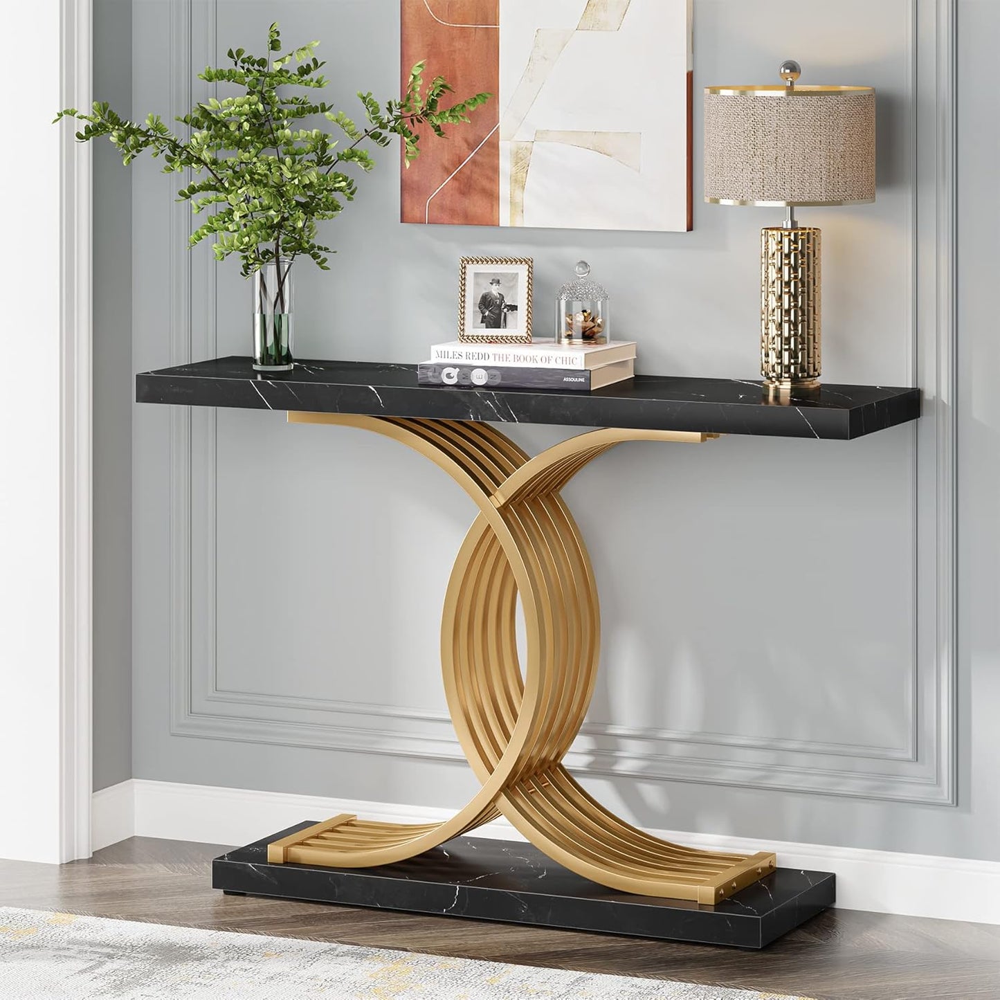 Tribesigns Gold Entryway Table: Modern 39-Inch Console Table