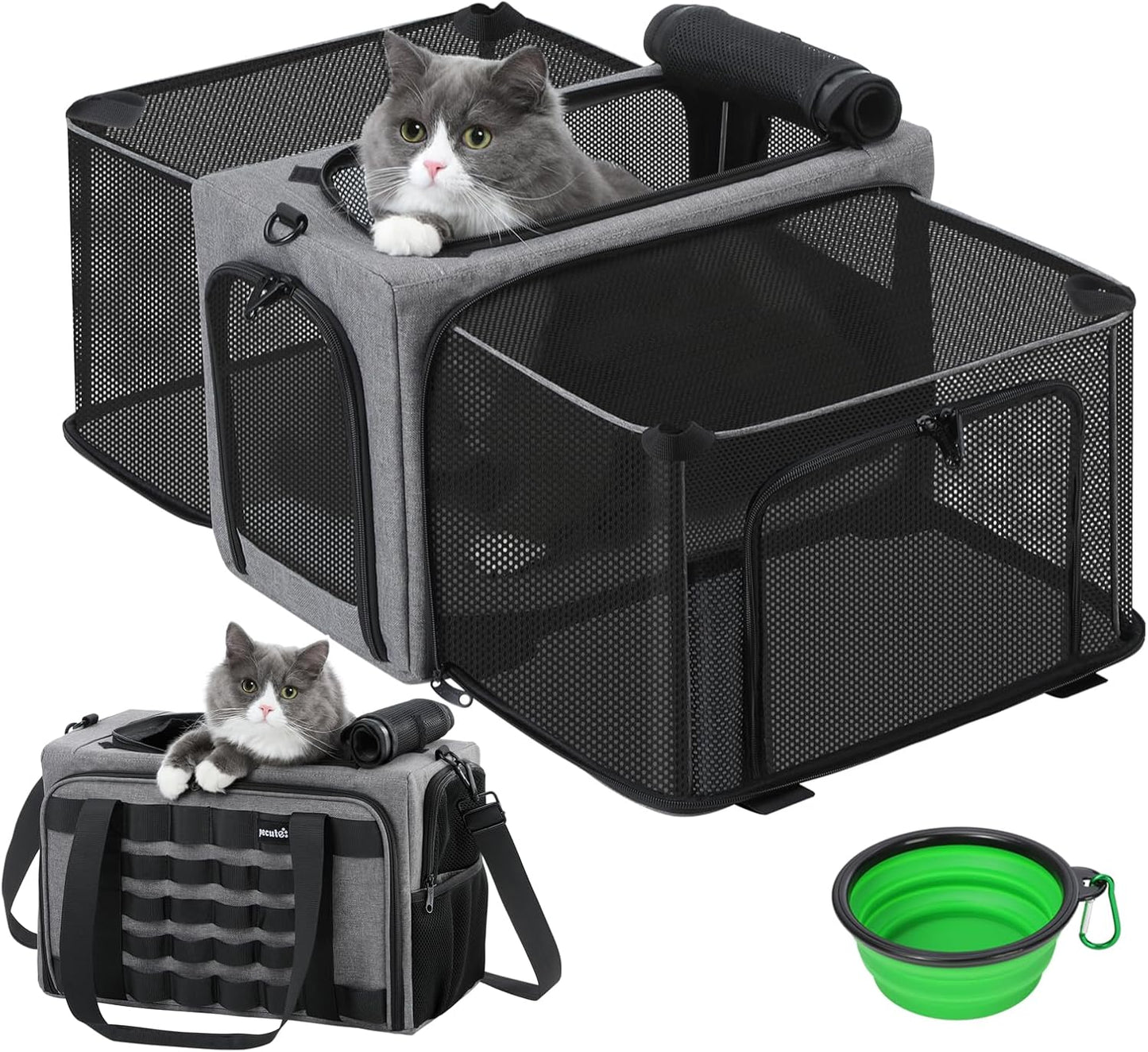 Pecute Cat Carrier Expandable for Travel and Outdoor Adventures