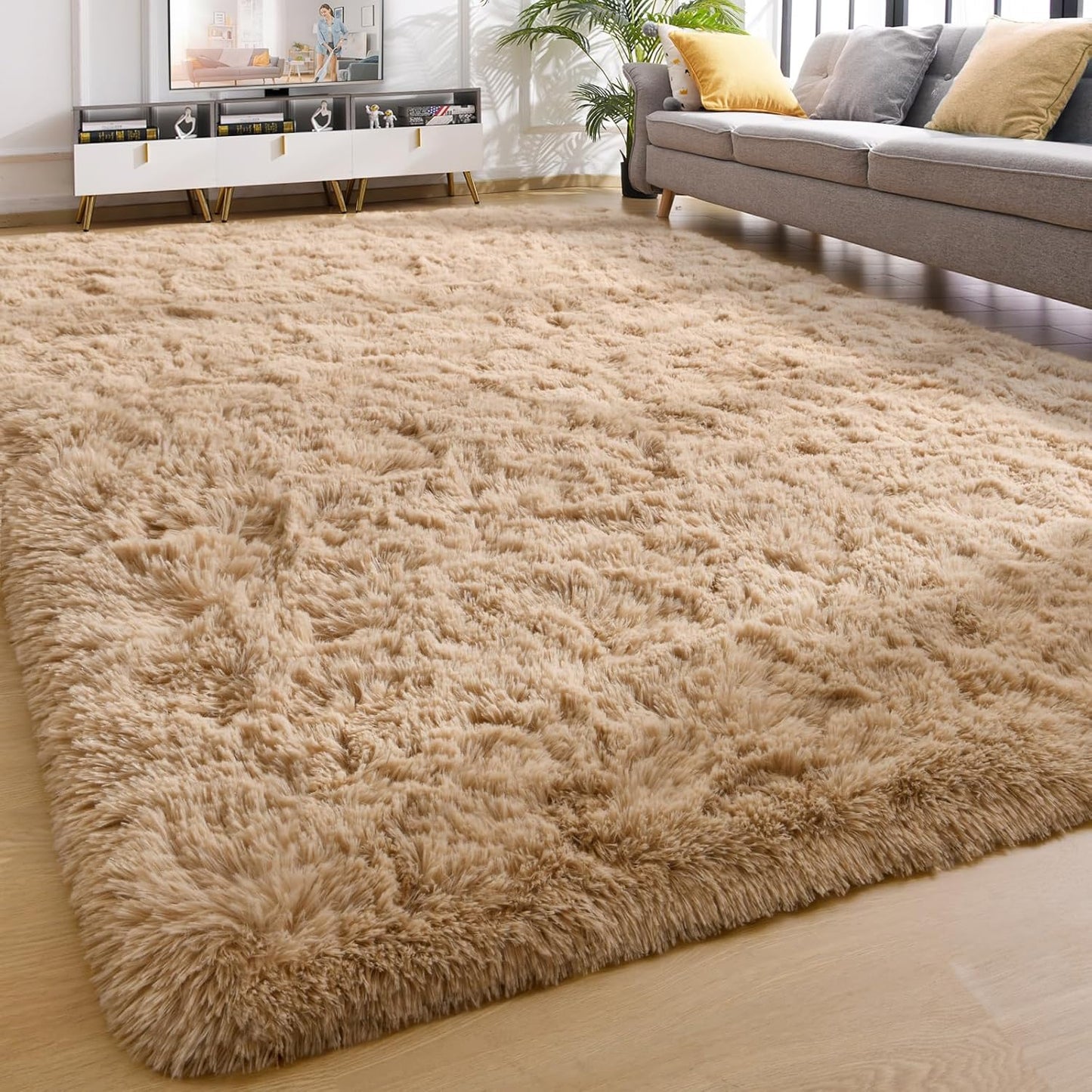 YJ.GWL Area Rugs for Living Room Bedroom, Soft Fluffy Shag Rug