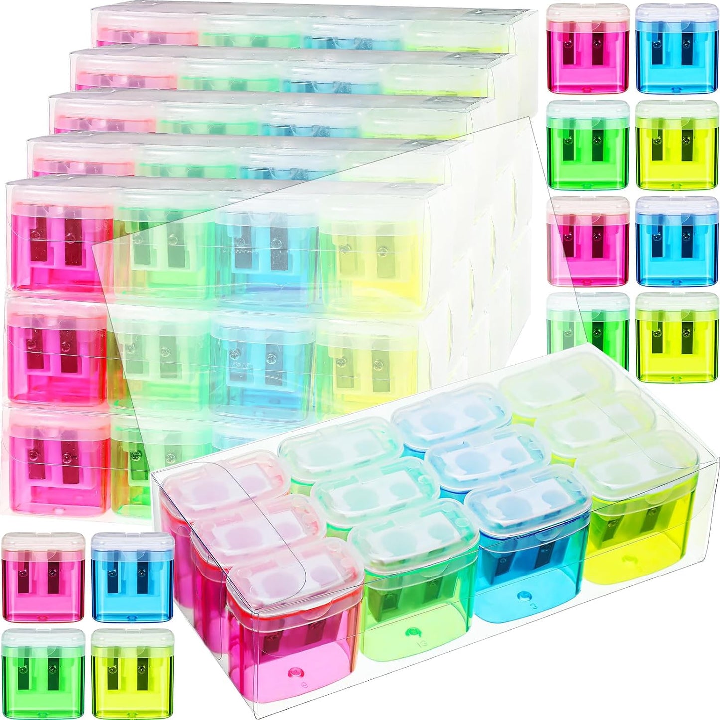 216 Pcs Manual Pencil Sharpeners for Kids - Colorful & Compact