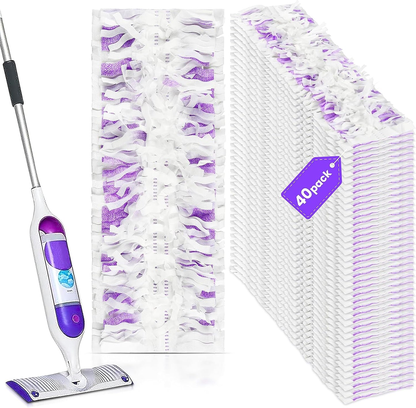 Power Mop Refills for Swiffer | 40 Count Disposable Pads