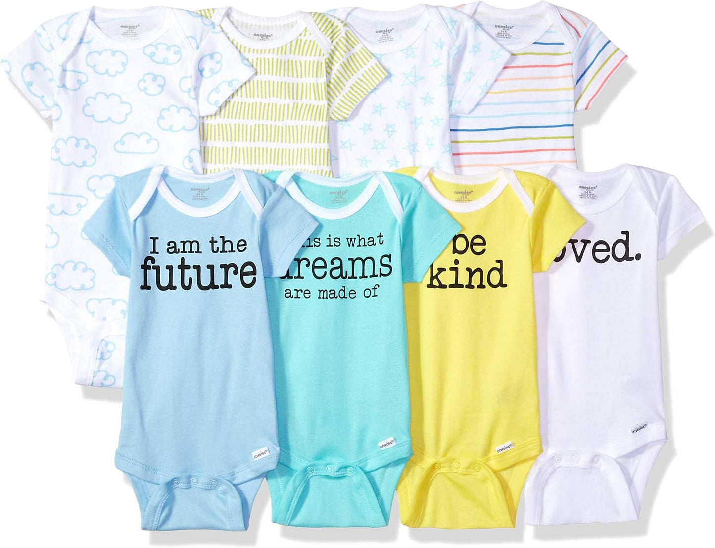 Gerber Unisex 8-Pack Short Sleeve Bodysuits - Mix & Match Fun