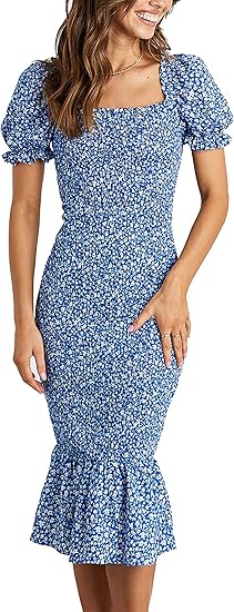 PRETTYGARDEN Women's Summer Floral Midi Bodycon Dress Review