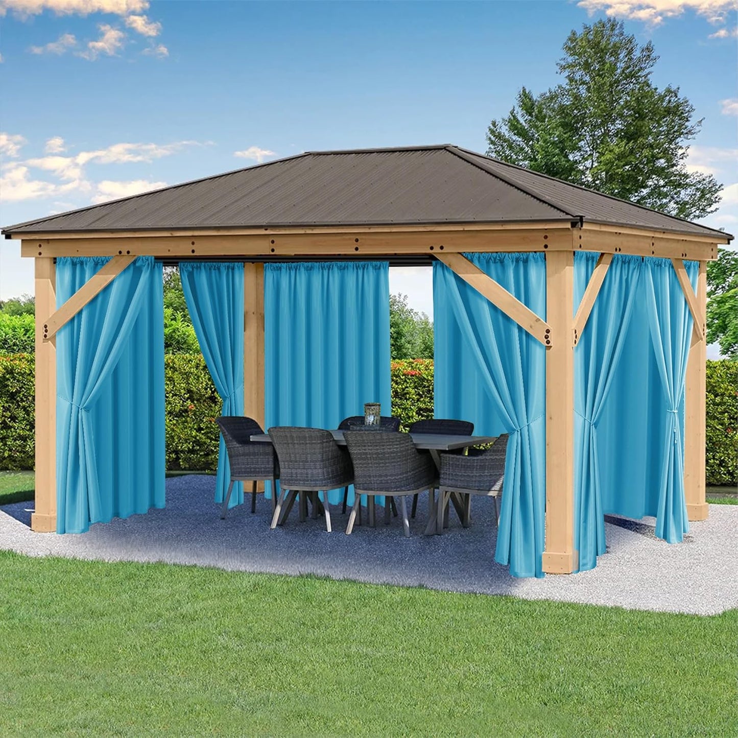 HolidayIdeas Outdoor Patio Curtains Waterproof for Privacy & Style