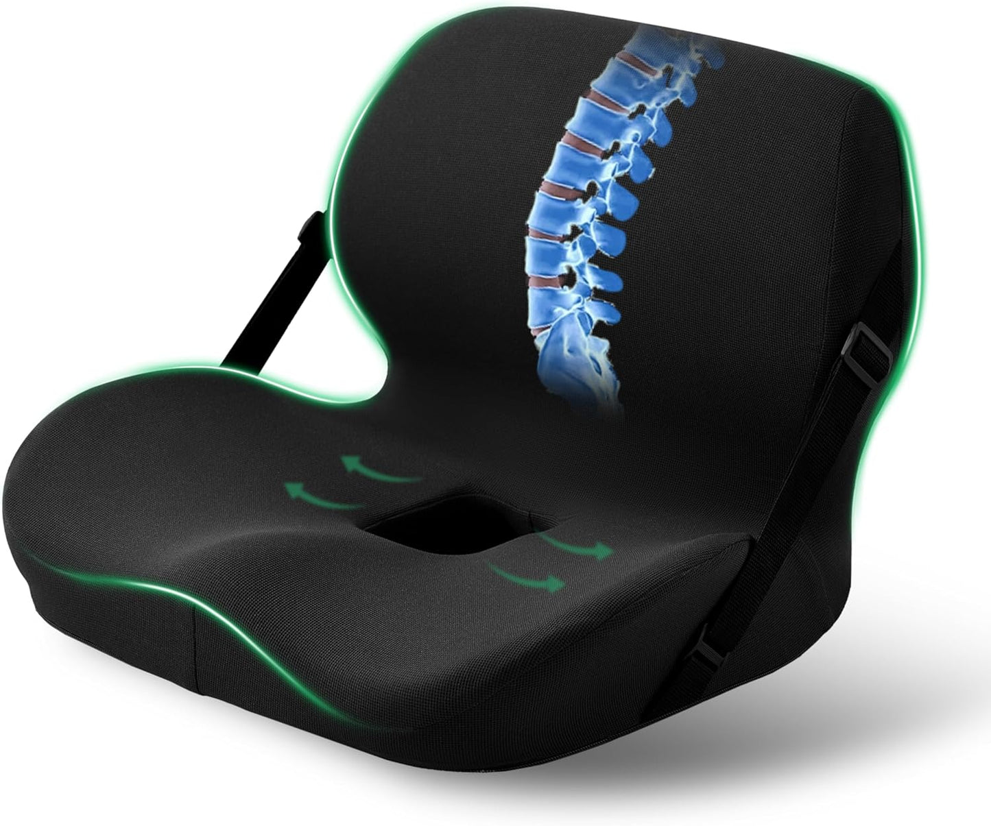 Memory Foam L-Shaped Seat Cushion for Tailbone Pain Relief