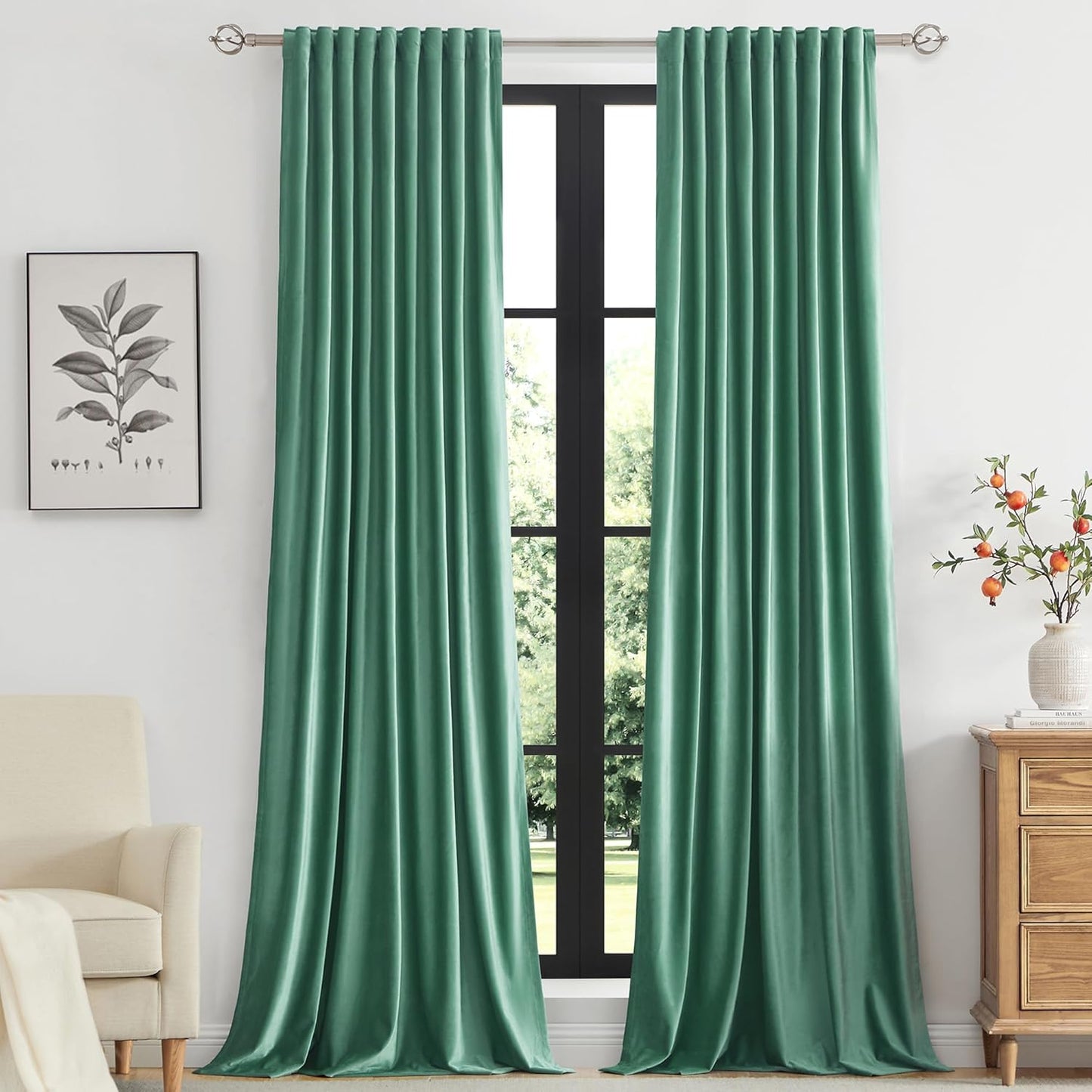 Luxurious PRIMROSE Velvet Curtains 102 inch Long for Home Decor