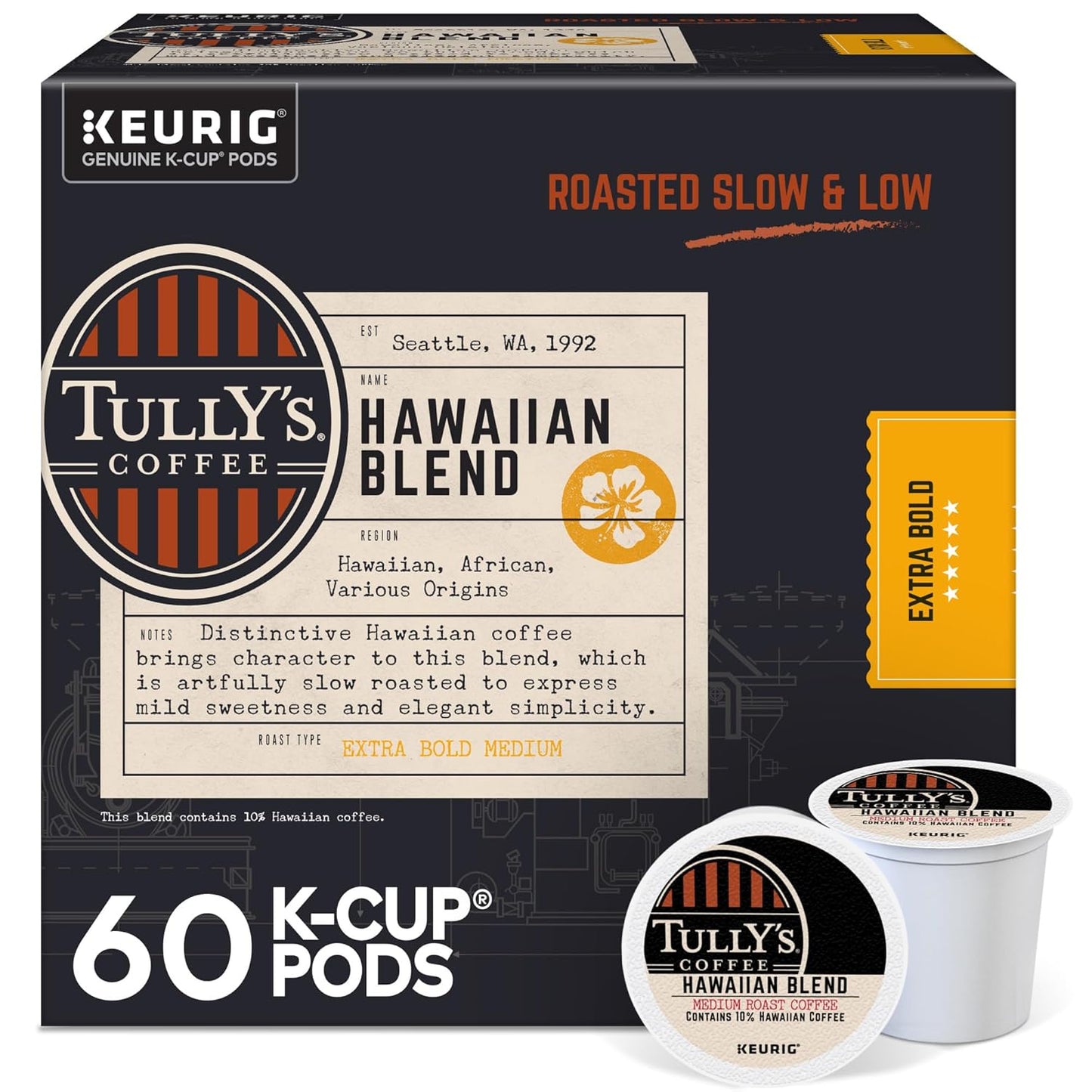Tully's Coffee Hawaiian Blend K-Cup Pods for Perfect Brew