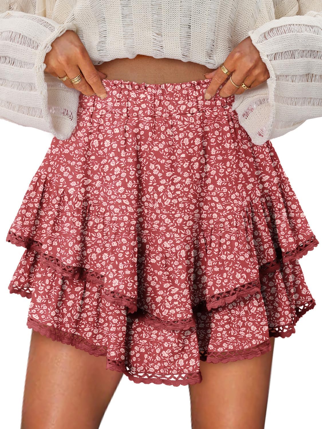 Flowy Shorts for Women by onlypuff - Ruffle Skorts Mini Skirts