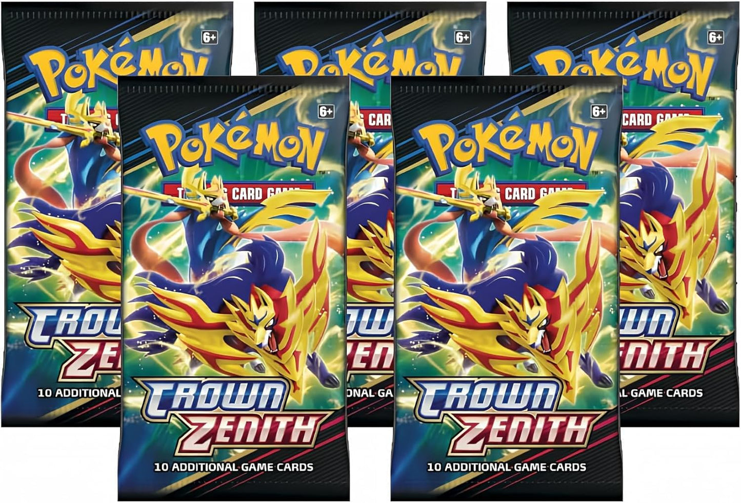 Pokemon Sword & Shield Crown Zenith 5 Sealed Booster Packs Review