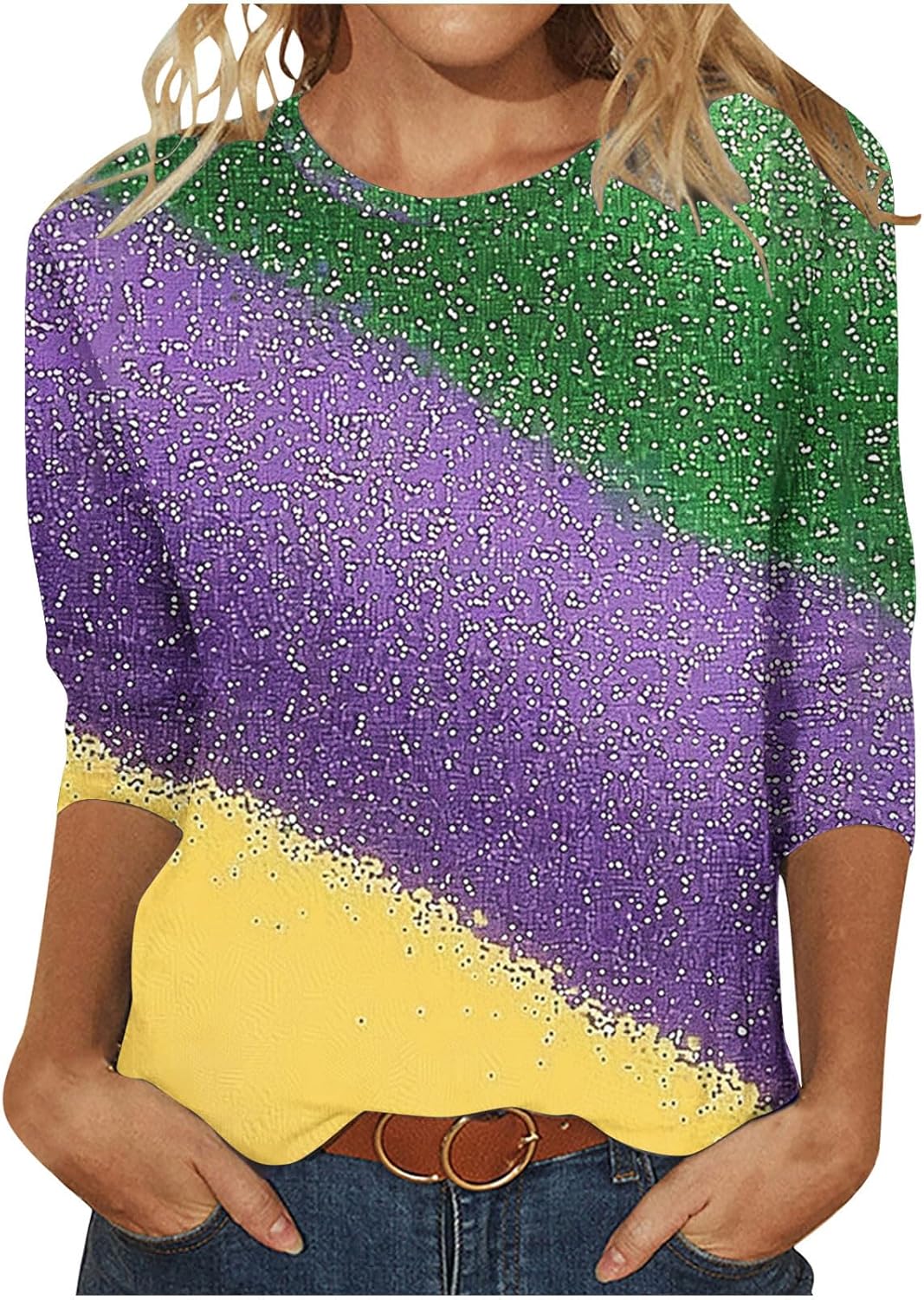 Mardi Gras Sequin Tee: Festive Carnival Style!