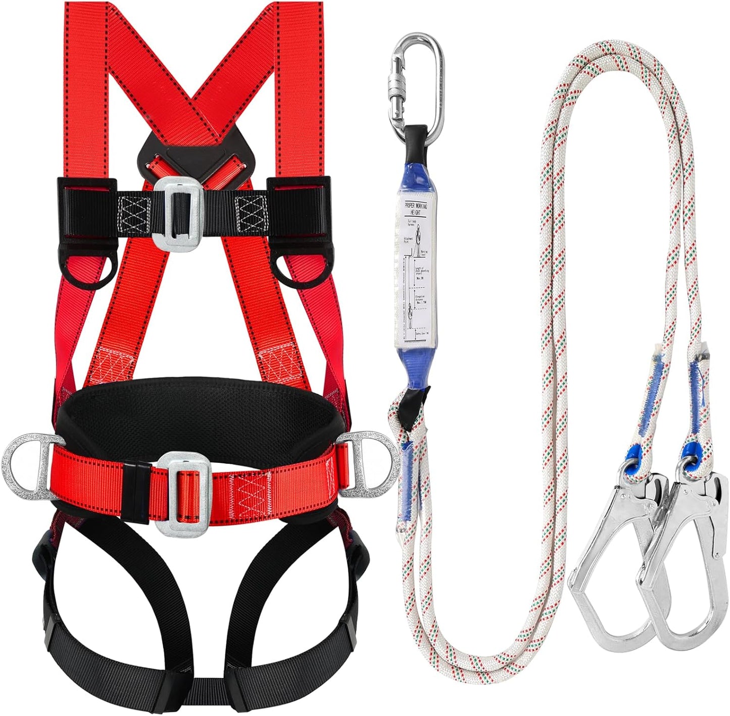 Safety Harness Fall Protection Kit - Full Body Roofing Harness