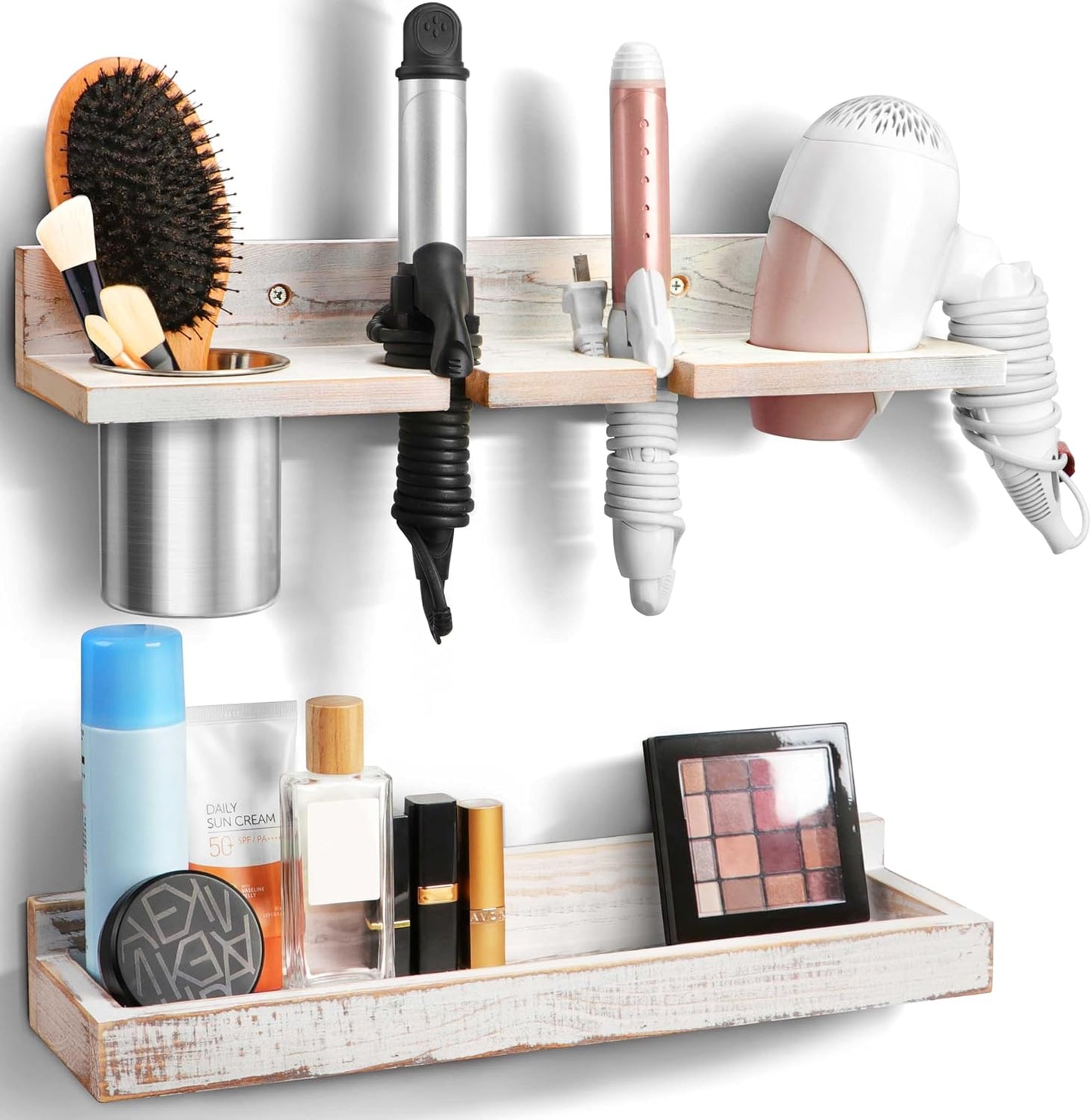 FANGSUN Rustic Hair Tool Organizer Duo