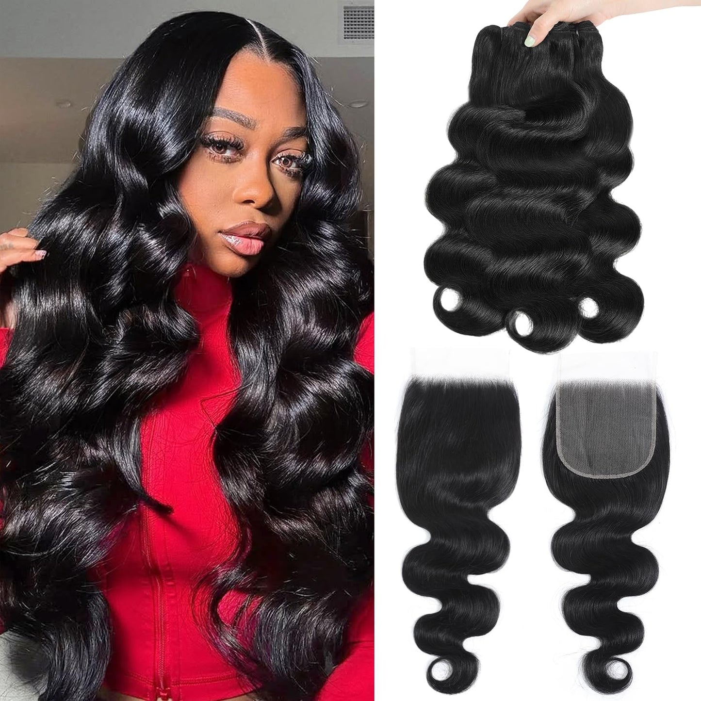 12A Body Wave Bundles with Closure for Gorgeous Hair Styles