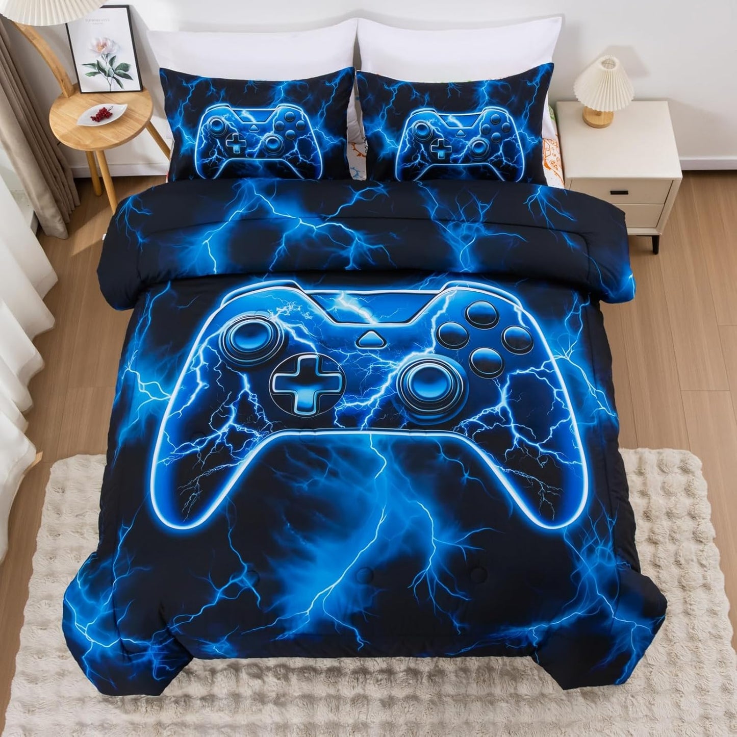 Gamer Comforter Set for Boys with 3D Game Controller Design