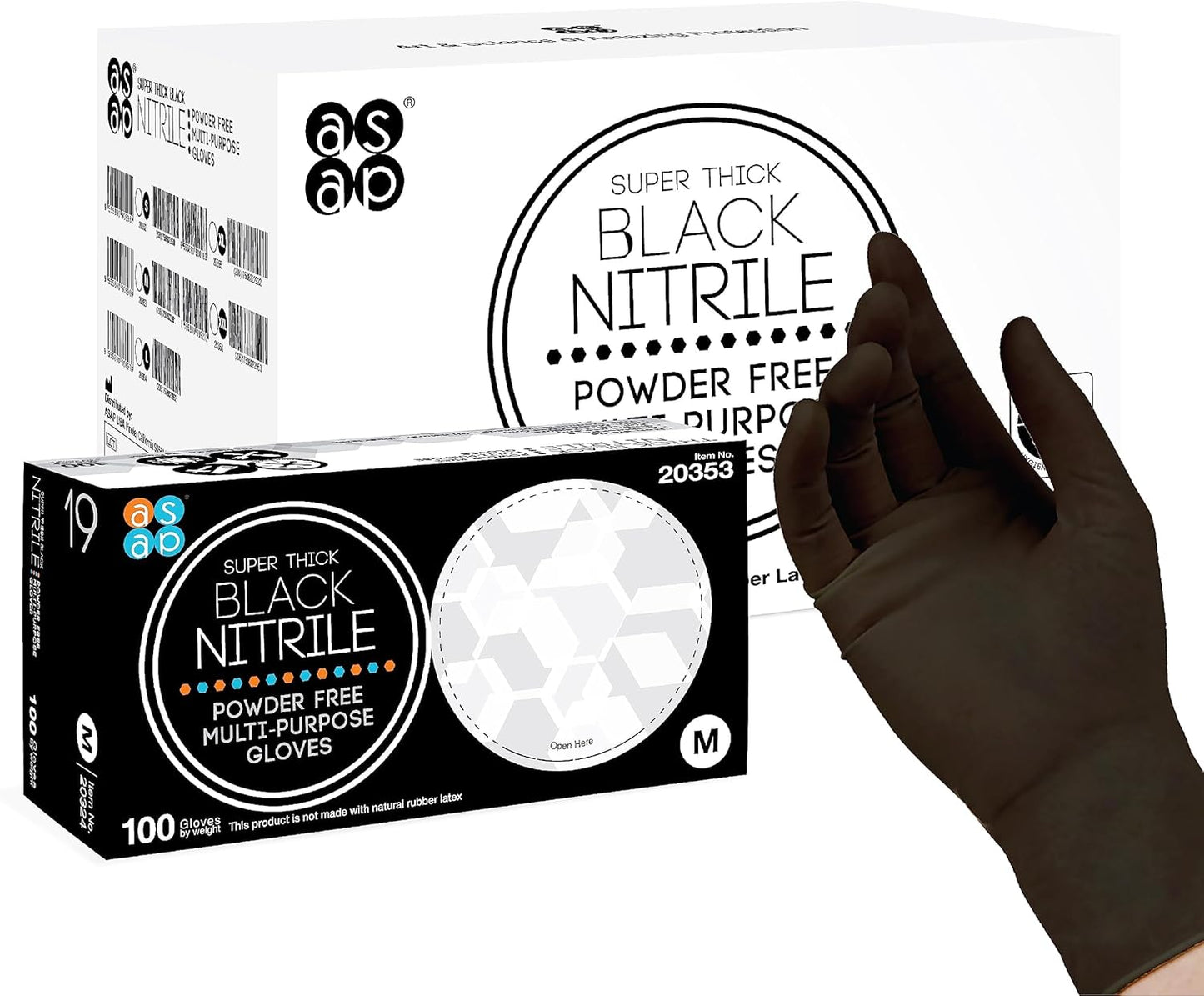 ASAP 6 Mil Black Nitrile Gloves - Strong & Safe!