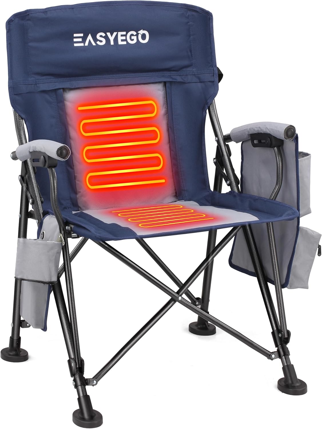 Heated Camping Chair: 3 Heat Levels, Storage, Easy Carry