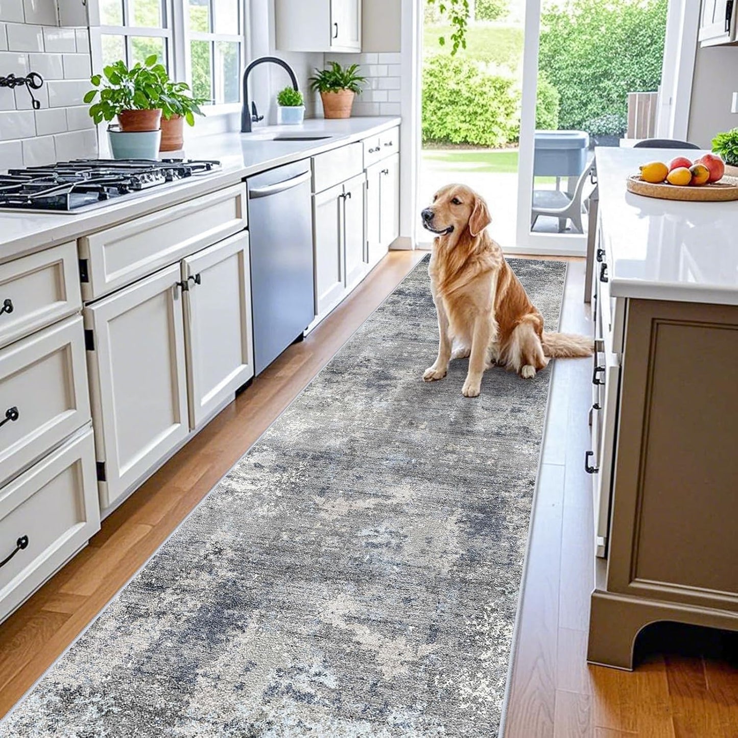 Non-Slip 3x12 ft Hallway Runner Rug for Kitchen and Entryway