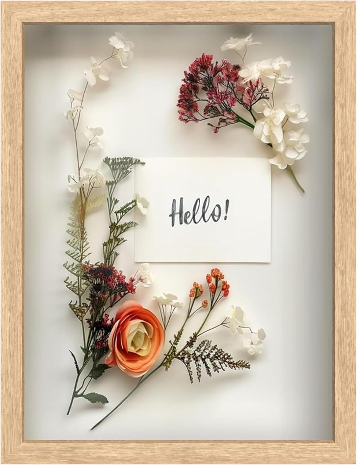 12 x 16 Natural Oak Wooden Shadow Box Frame for Display