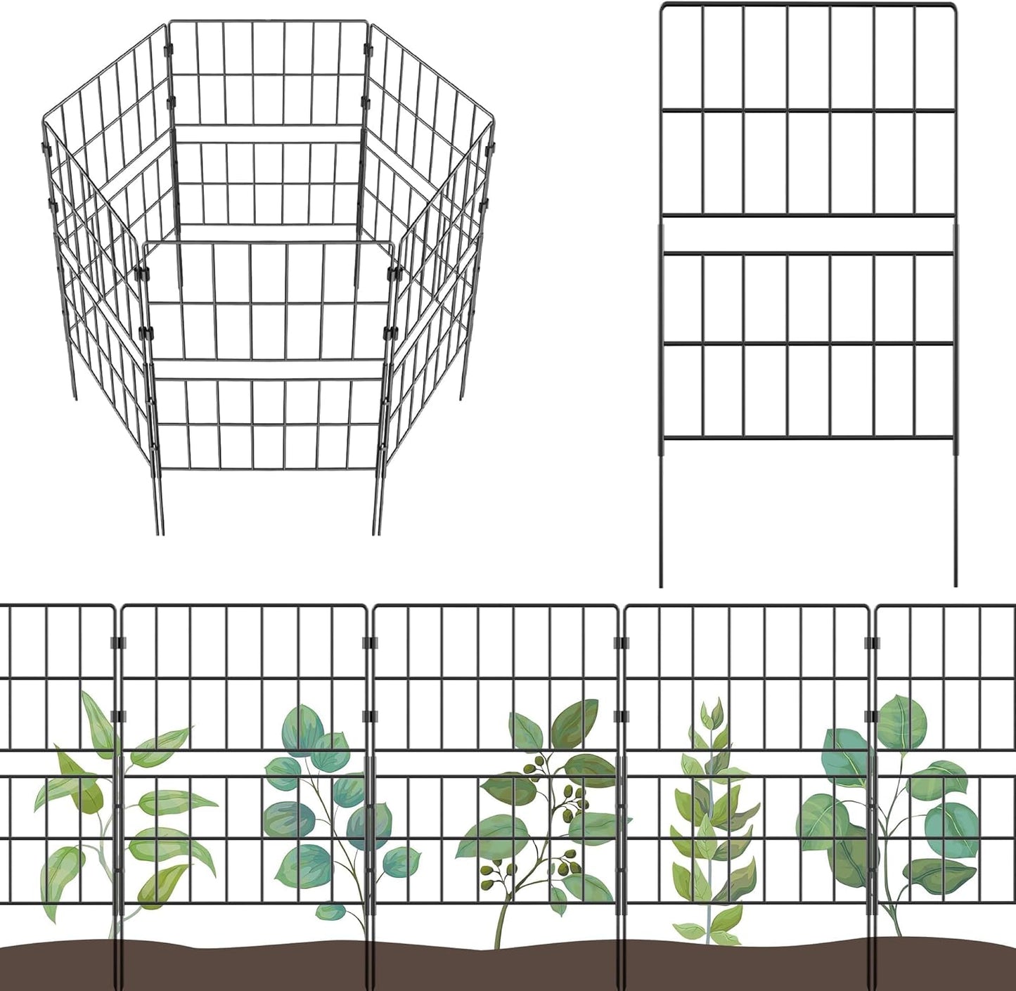 31.5 Inch Tall Decorative Garden Fence Panels for Outdoor Use