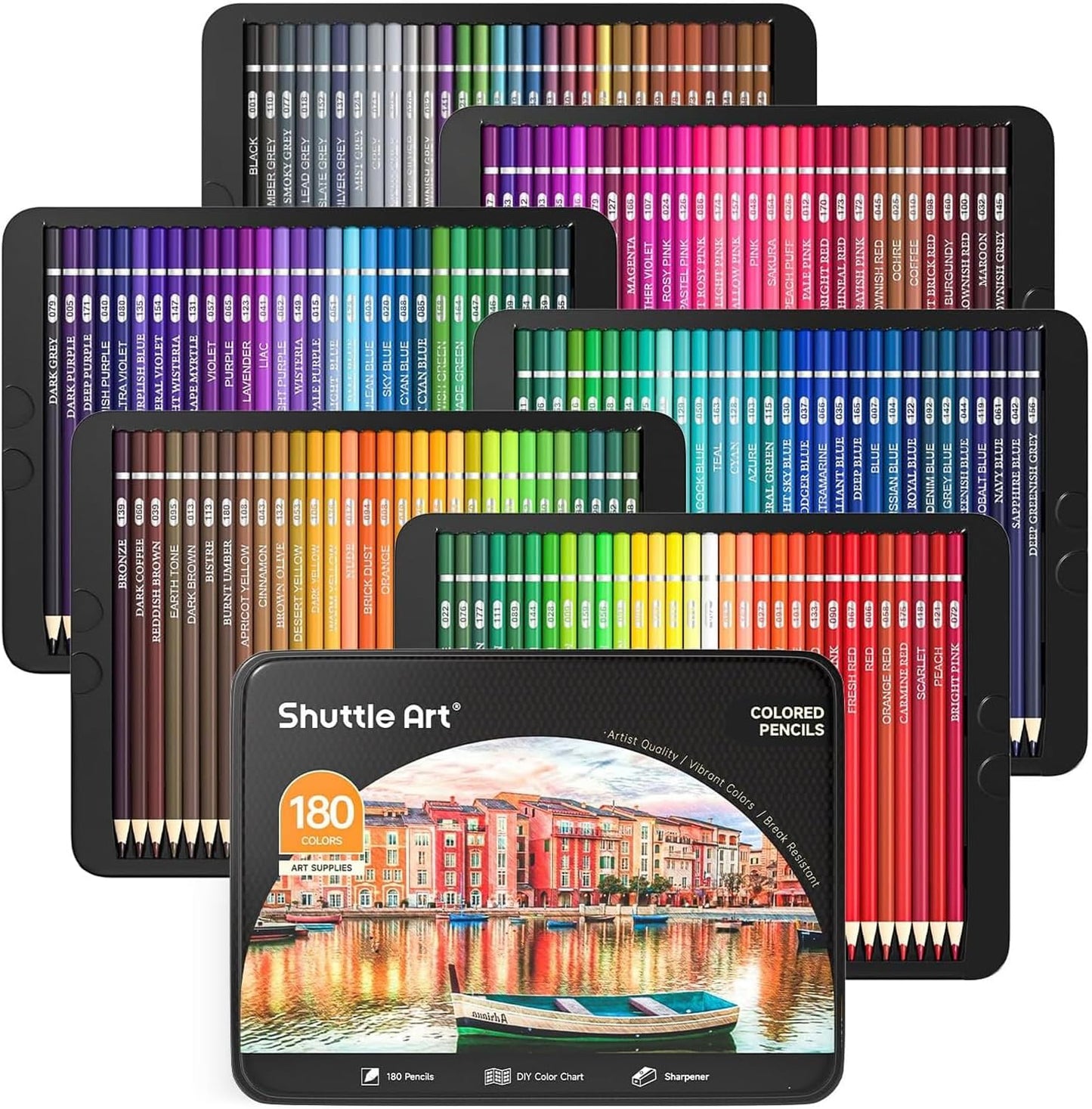 Shuttle Art 180 Colored Pencils Set for Artists and Kids