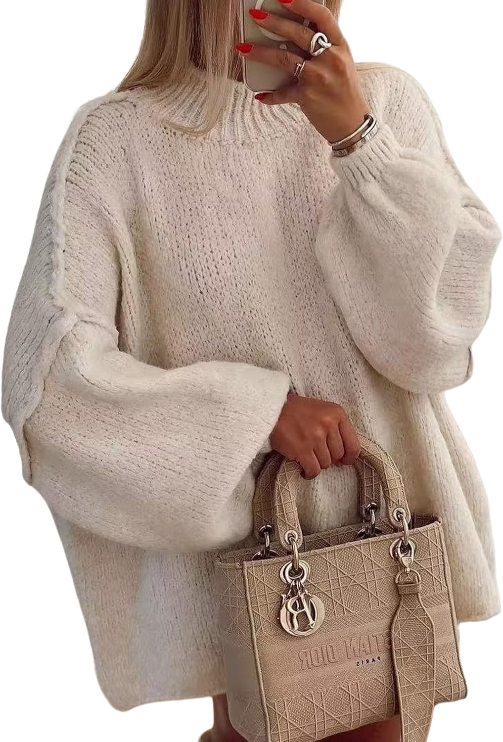Womens Oversized Fall Sweater 2025, Chunky Knit Pullover Tops