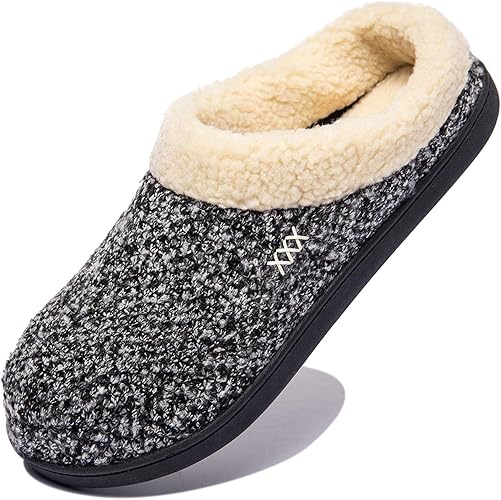 NewDenBer Men's Cozy Memory Foam Slippers for Indoor Outdoor Use