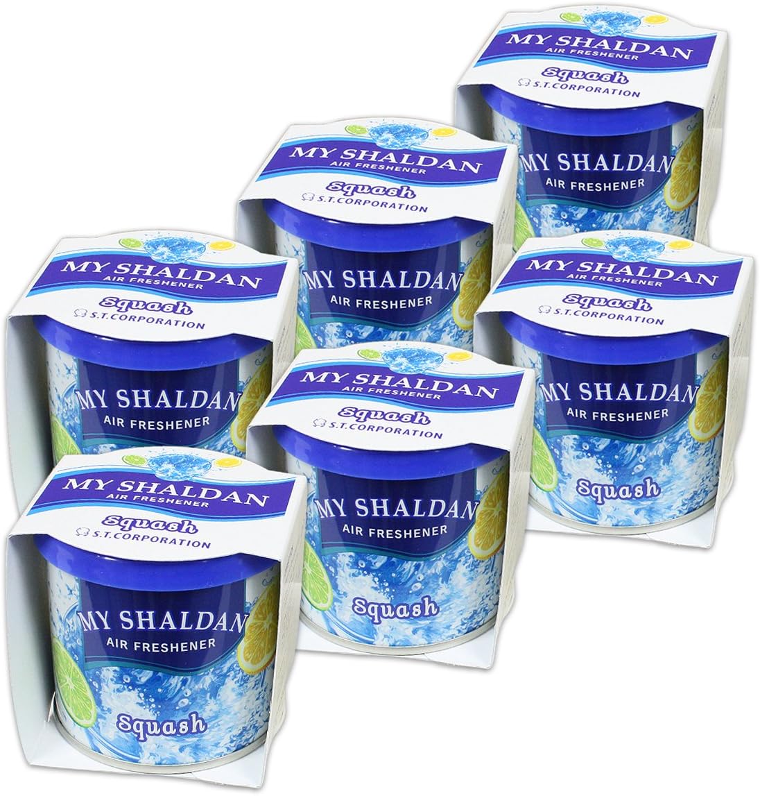 Pack of 6 My Shaldan Japanese Car Air Freshener Cans - Squash