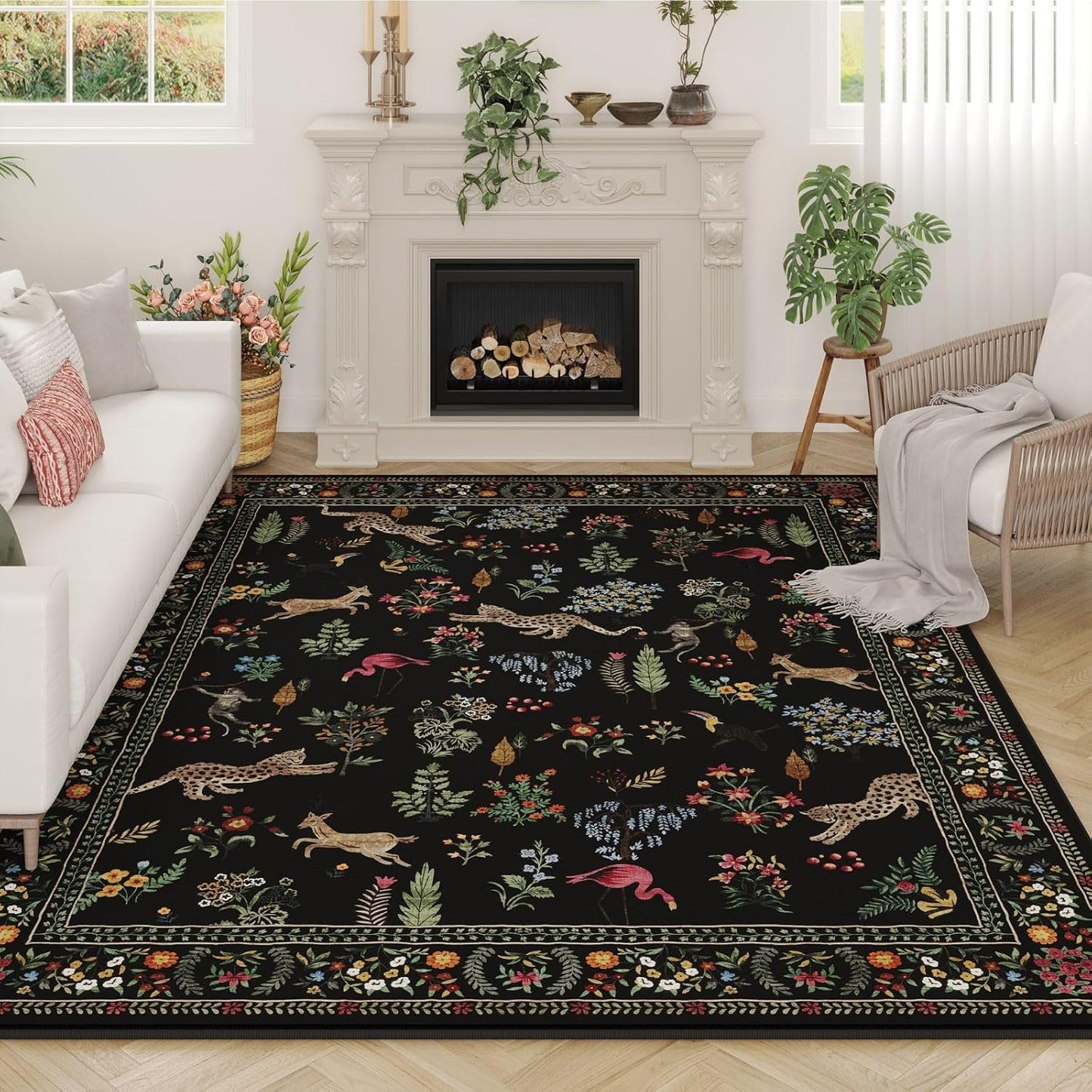 Living Room Rug 6x9 Machine Washable Boho Area Rug for Home