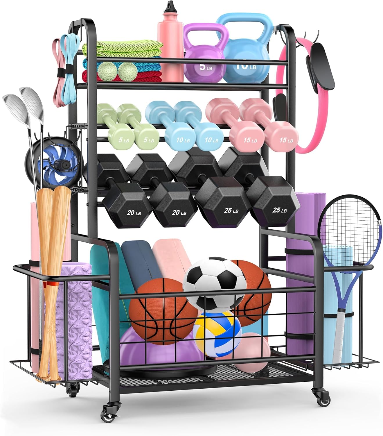 Dumbbell Rack with Lockable Wheels - Organize Like a Pro!