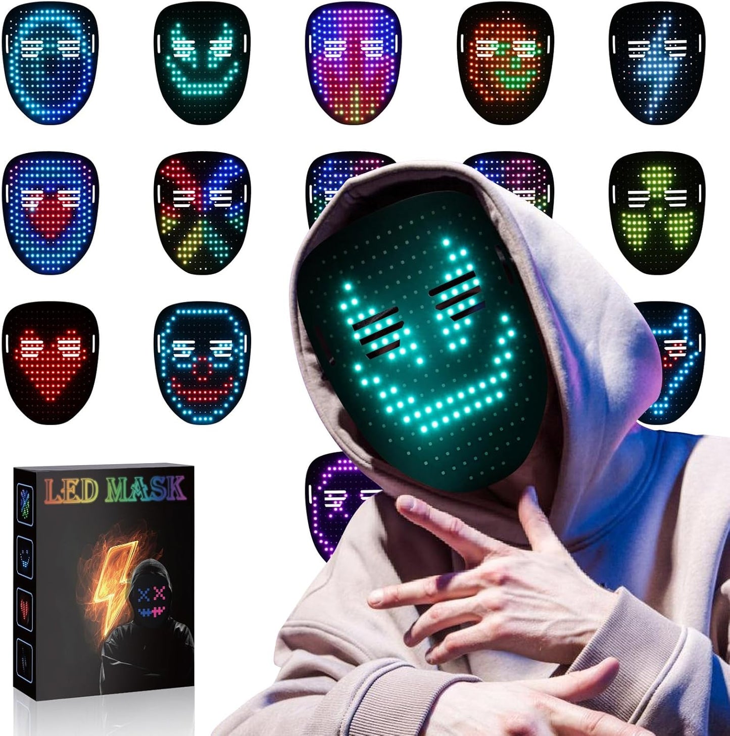 Gesture-Control LED Mask - Ultimate Halloween Fun!