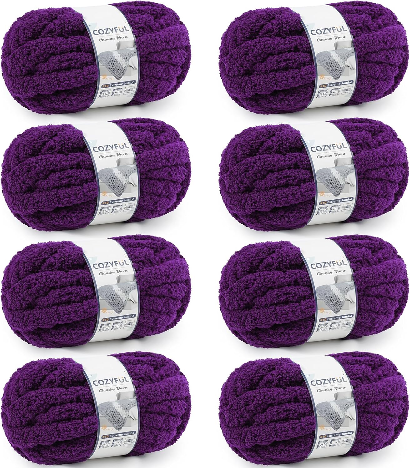 Chunky Yarn for Hand Knitting - Jumbo Thick Chenille Yarn