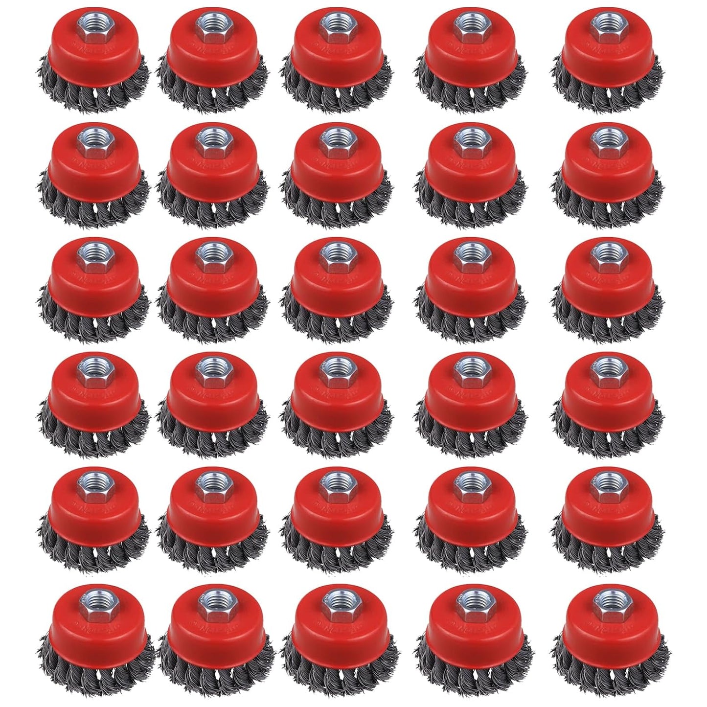 30 Pack 3 Inch Wire Cup Brush for Angle Grinders - Heavy Duty